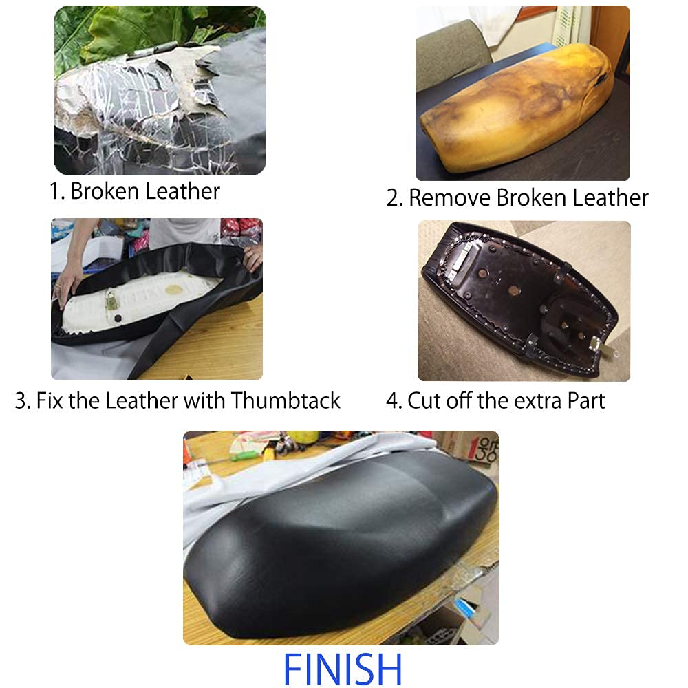 Anlstart Motorcycle Seat Cover, Universal Motorcycle Flexible Diy Seat Protector 39.37 X 27.56 Inch/100 X 70 Cm Black