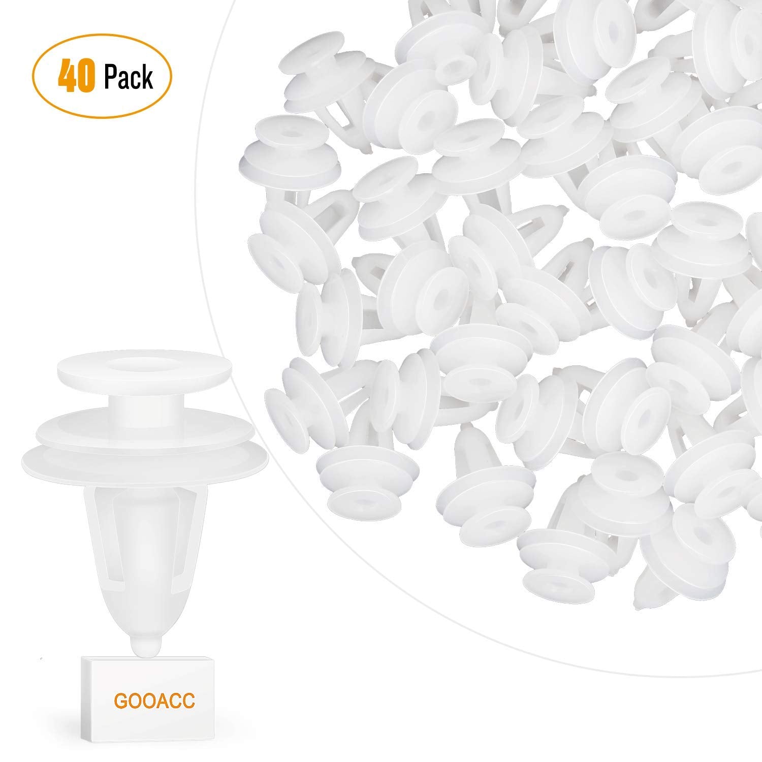 GOOACC 40PCS Door Trim Panel Retainer for 6504014 Chrysler Cirrus Concorde Intrepid LHS PT Cruiser, Dodge Grand Caravan Neon Stratus, Jeep Grand Cherokee Wrangler, Plymouth Breeze Grand Voyager