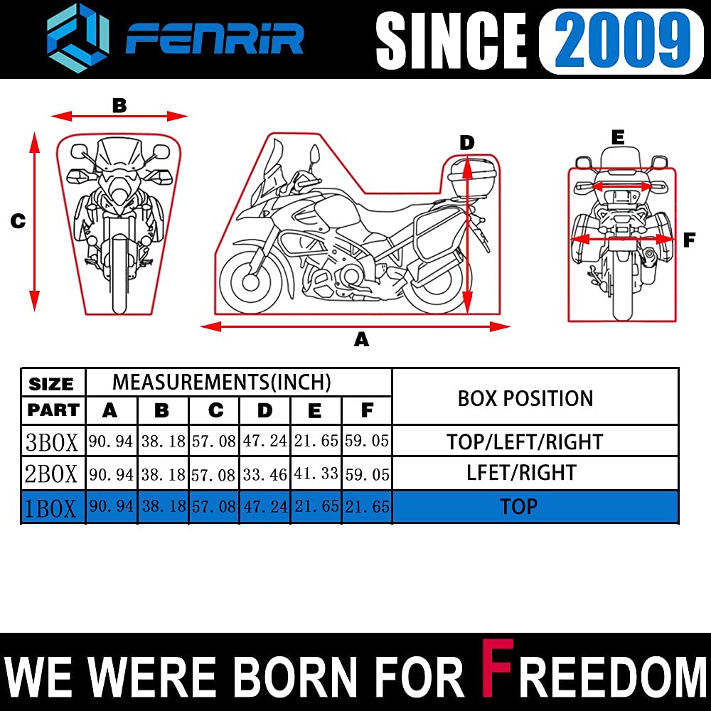 Fenrir 420D 90''Inch Motorcycle Cover Waterproof Outdoor Storage For R1300Gs R1250Gs R1200Gs S1000Xr F900Xr F900Gs F850Gs F800Gs