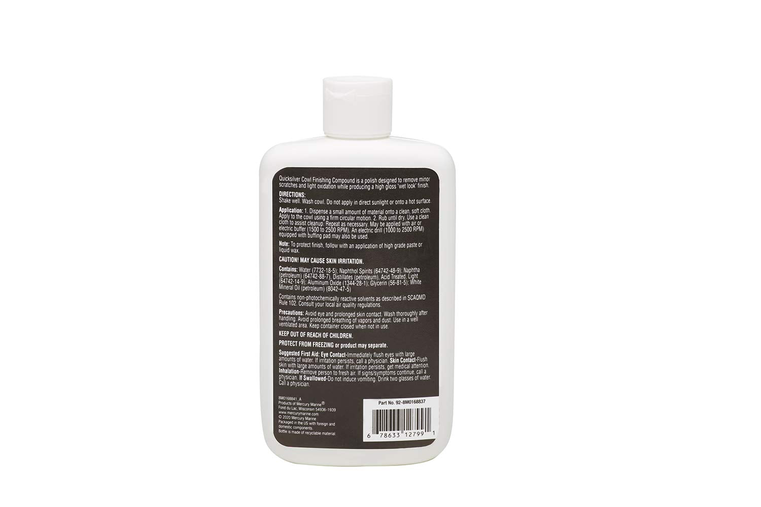Quicksilver 8M0168837 High-Gloss Cowl Finishing Compound, Fine Grit - 8.4 Oz Bottle