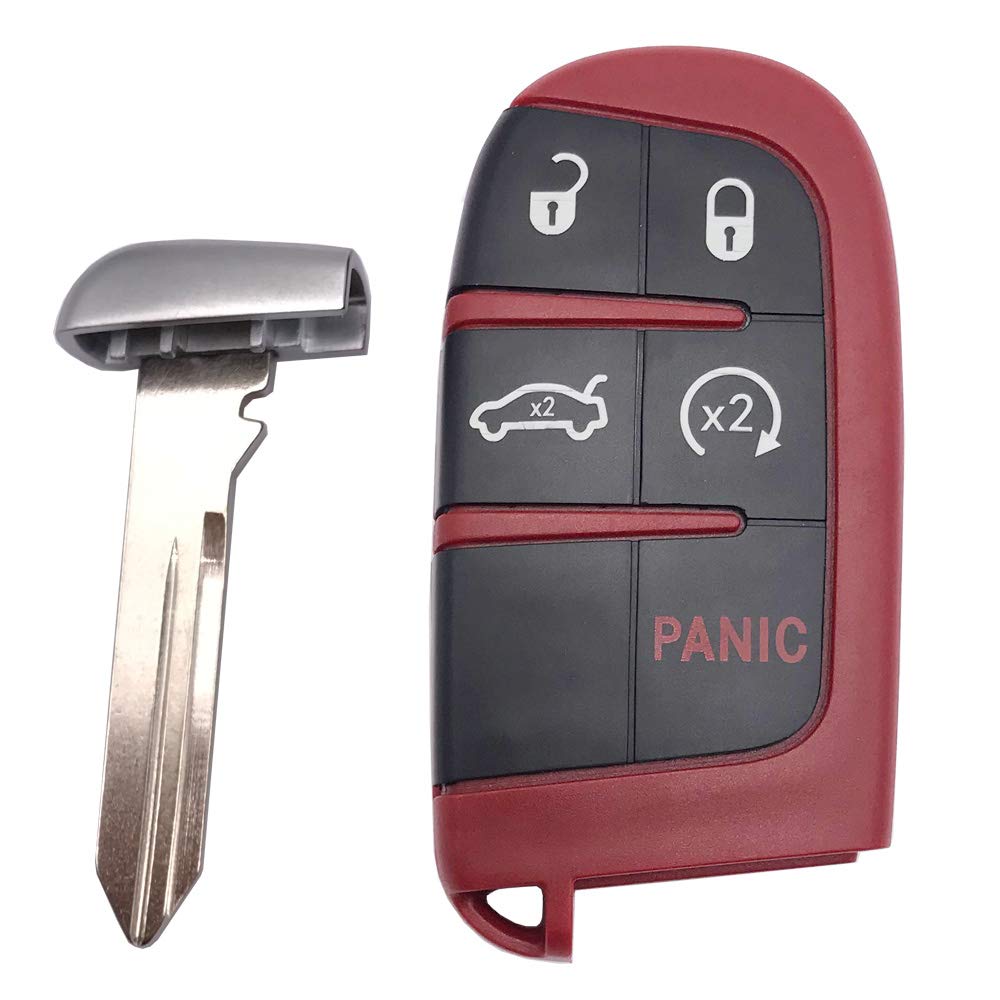 Replacement Key Fob Cover Case fit for 2016 2017 2018 2019 2020 Dodge Charger Challenger Jeep Grand Cherokee Compass Cherokee Re