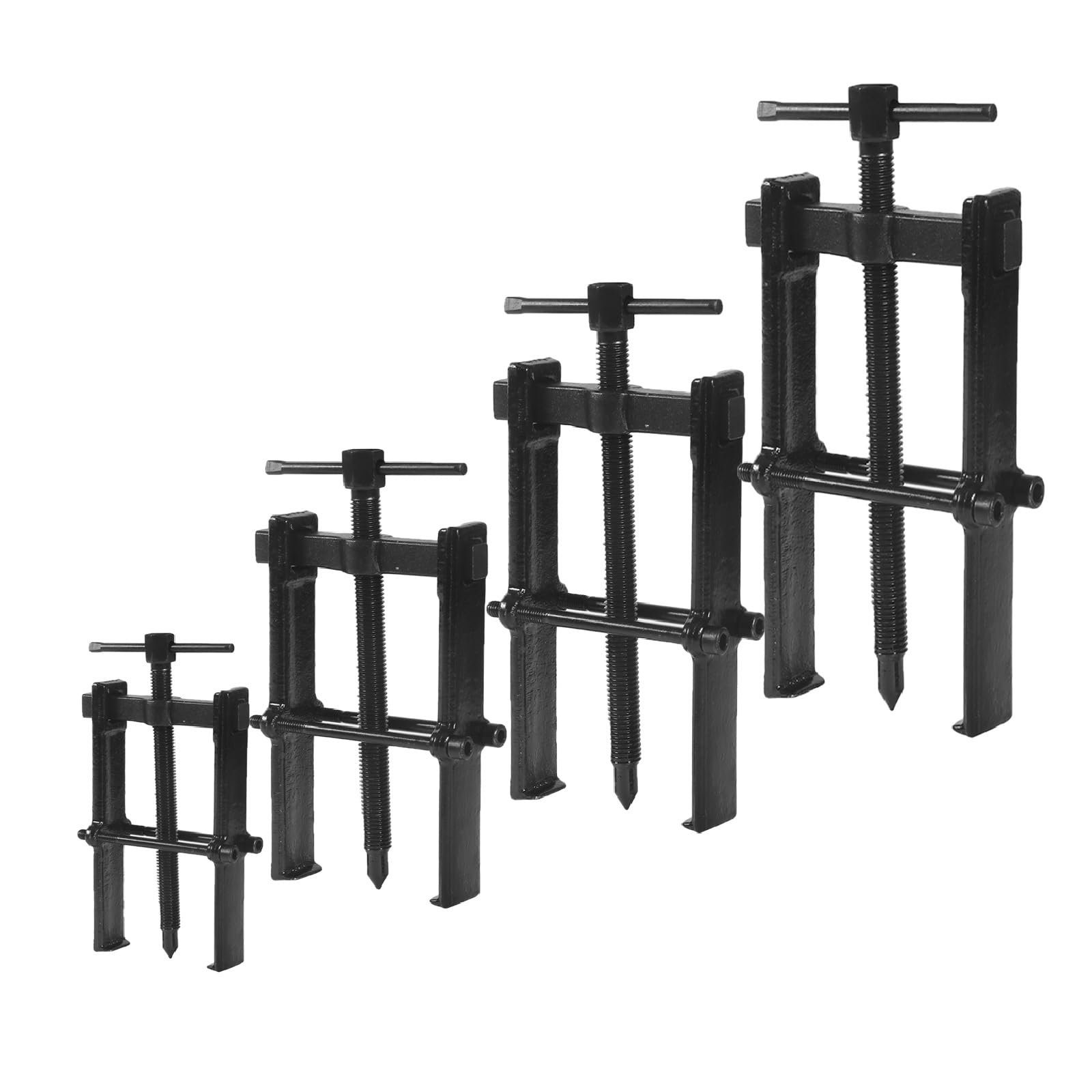 TFONSIGI 2 Jaws Bearing Puller 4-Pcs Set, 4 6 8 10 Adjustable Two Jaw Puller Remover Tool, Carbon Steel Pump Removing Kit fo