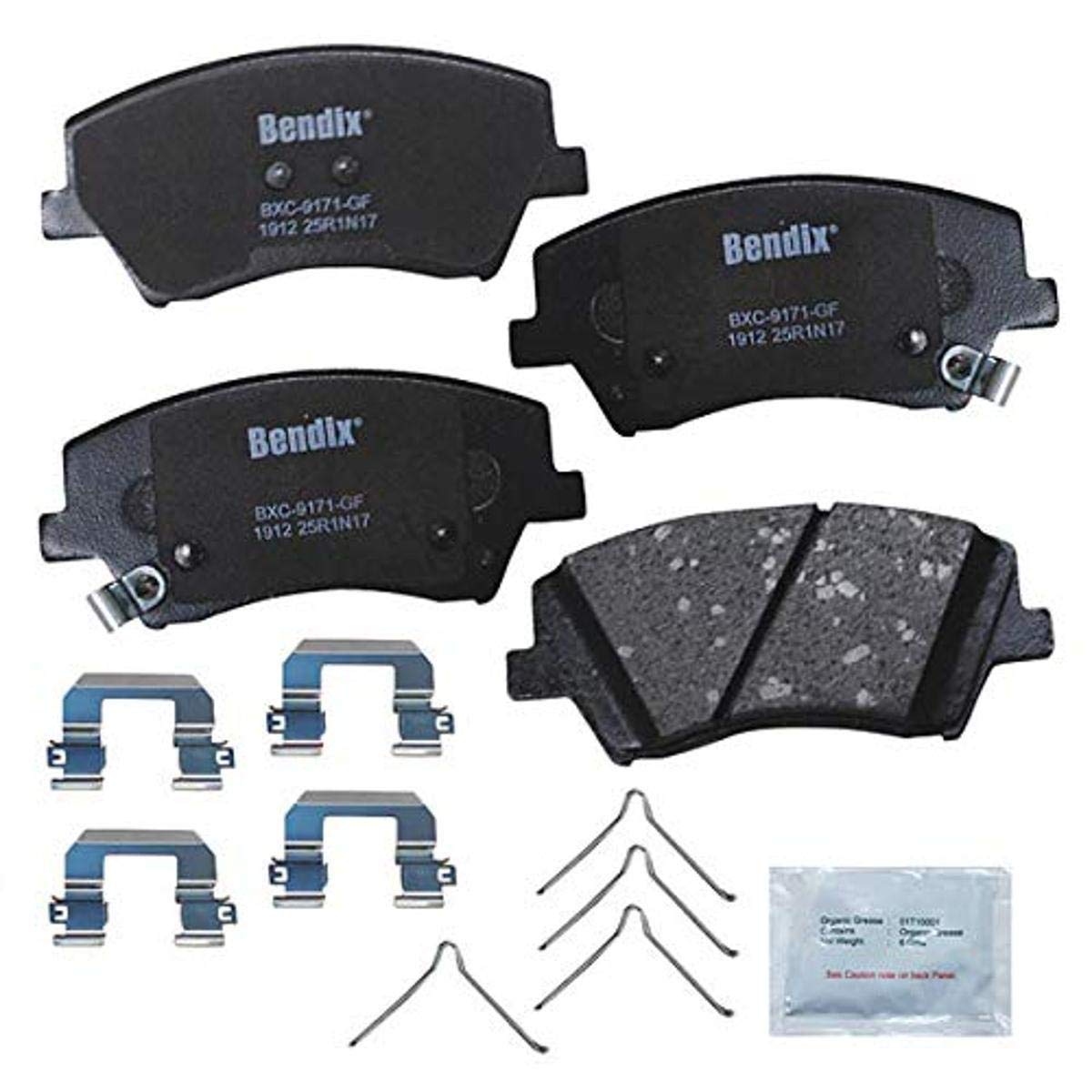 Bendix Priority1 Cfc1912 Ceramic Front Brake Pads For Hyundai Elantra 2020-2017, Ioniq 2022-2017, Kia Niro 2022-2017