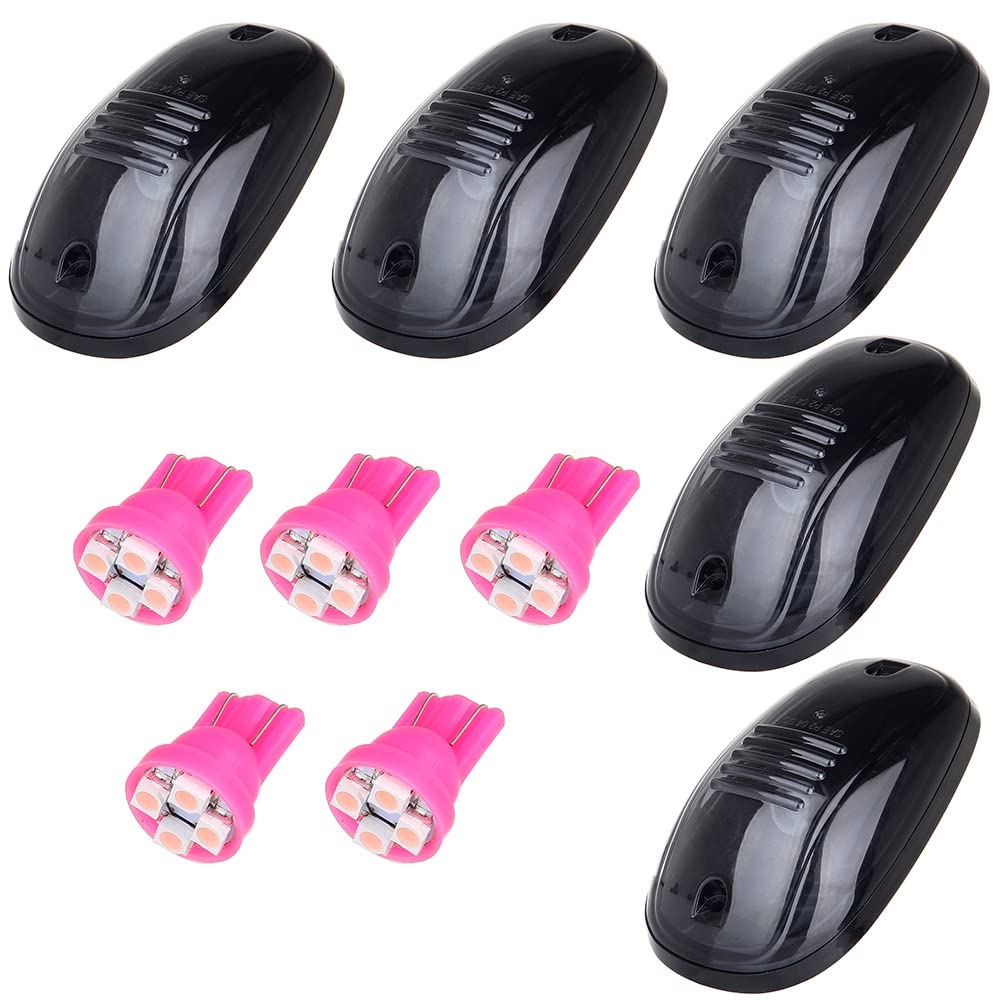 Eccpp Cab Marker Light 5 Pack Smoke Cab Marker Clearance Roof Running Top Light Covers And 5 Pack T10 Purple Pink Led For 2003-2
