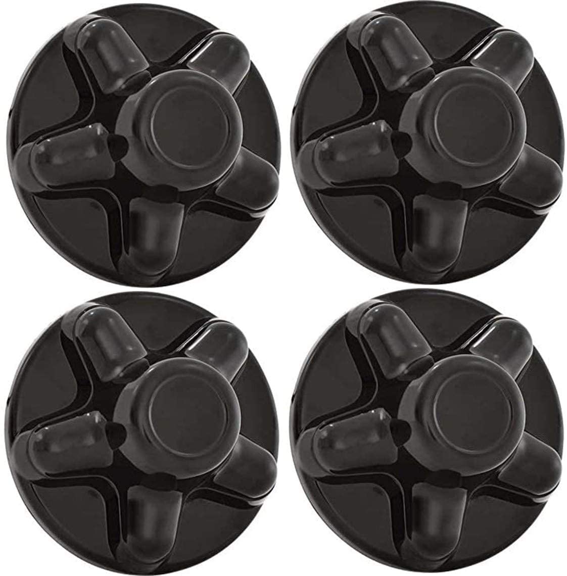 Set Of 4 - Phoenix Qt545Bhs-X4, Abs Black Hub Cover, Hub Cap Fits Trailer Wheels With Five, 13/16'' Lug Nuts On 4.5 Inch Bolt Pa