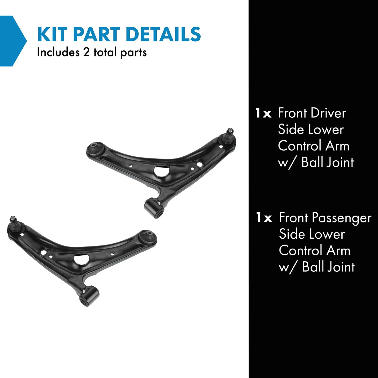 Trq Front Lower Control Arm With Ball Joint Set Compatible With 2004 Scion Xa Xb 2000-2005 Toyota Mr2 Spyder