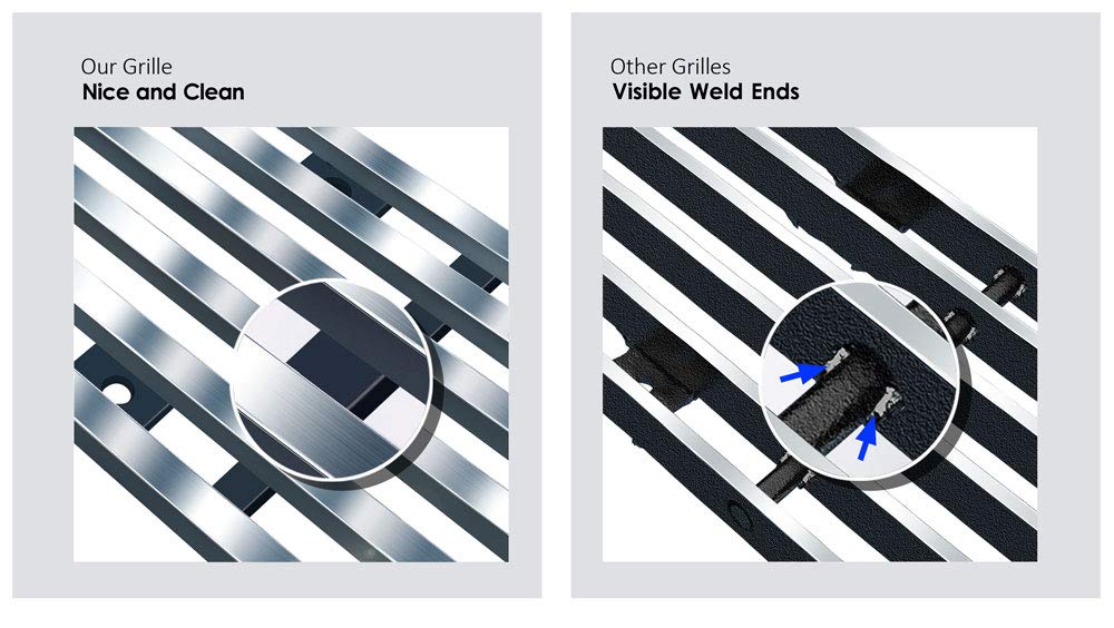 APS Compatible with Toyota Tacoma 2016-2023 Lower Bumper Stainless Steel Chrome Polished 8x6 Horizontal Billet Front Grill Grill