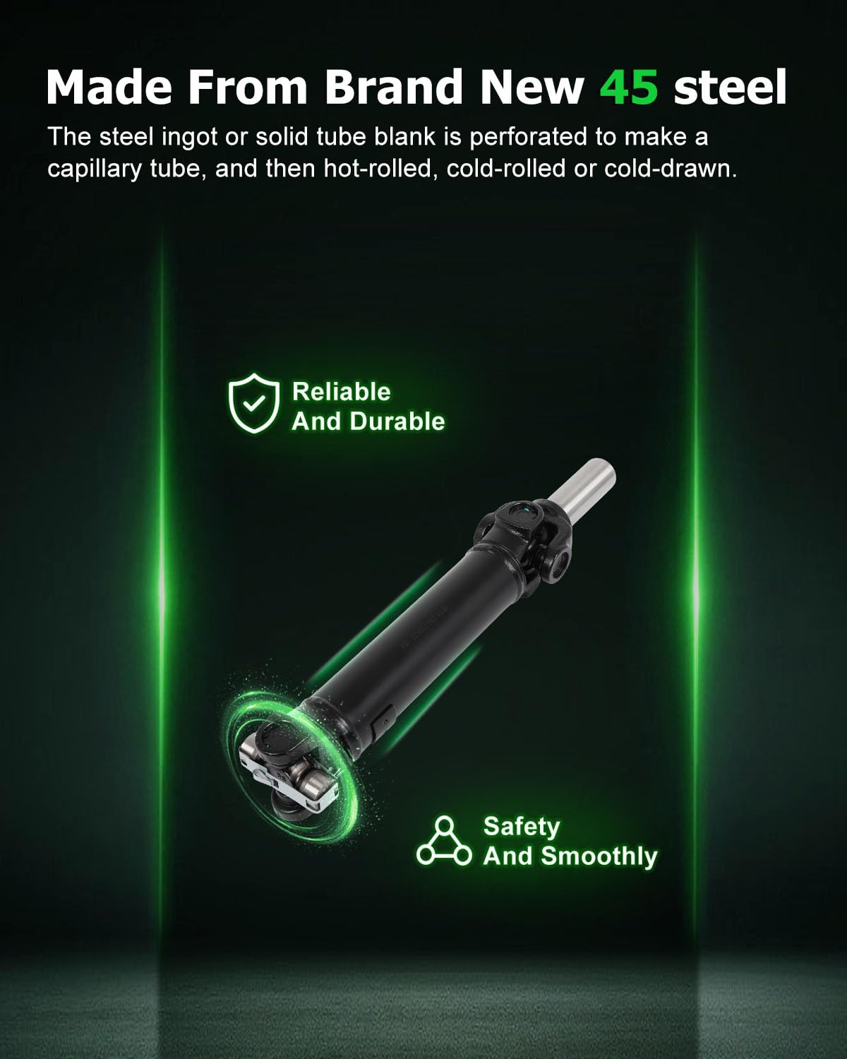 SCITOO Steel Rear Driveshaft Assembly 18.9 for Jeep Wrangler 1987-1993, OE# 976-746, 976746, 52098218, 530