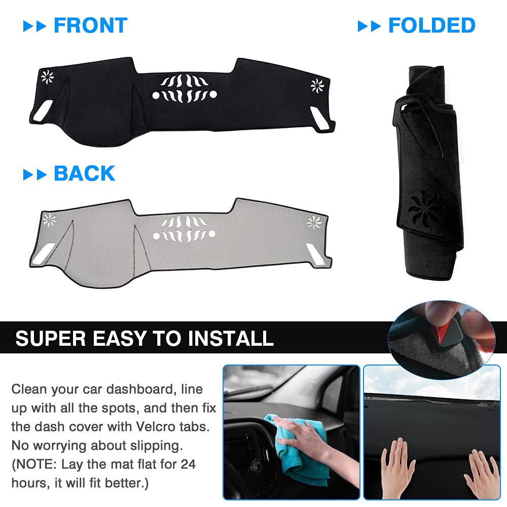 Autorder Dashboard Cover Mat For Kia Sorento 2021 2022 2023 2024 Accessories Dash Cover Flannel Dash Mat Sunshade Glare Uv Rays