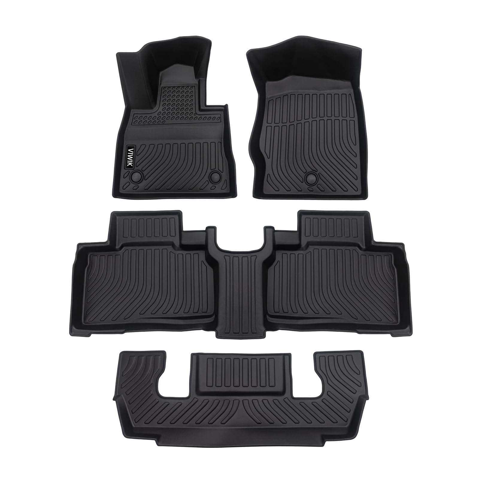 Viwik Floor Mats For Ford Explorer 6 Seat 2024-2020, Anti Slip 3D Floor Liners, Tpe Waterproof Car Mats, Custom Fit All Weather