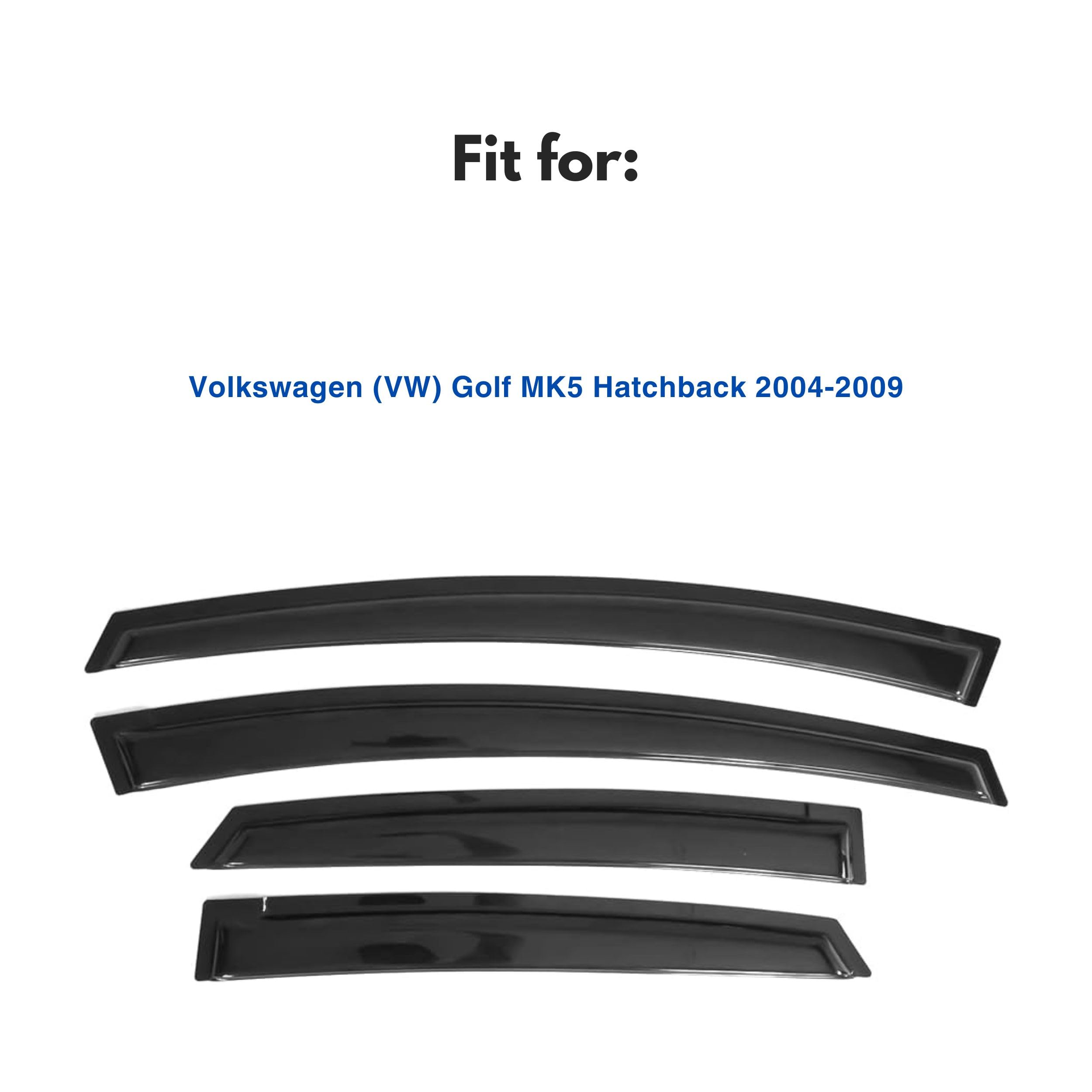 Ig Window Visor For Volkswagen (Vw) Golf Mk5 Hatchback 2004-2009, Rain Guard Tape-On Sun Wind Side Vent Window Deflector Mugen S