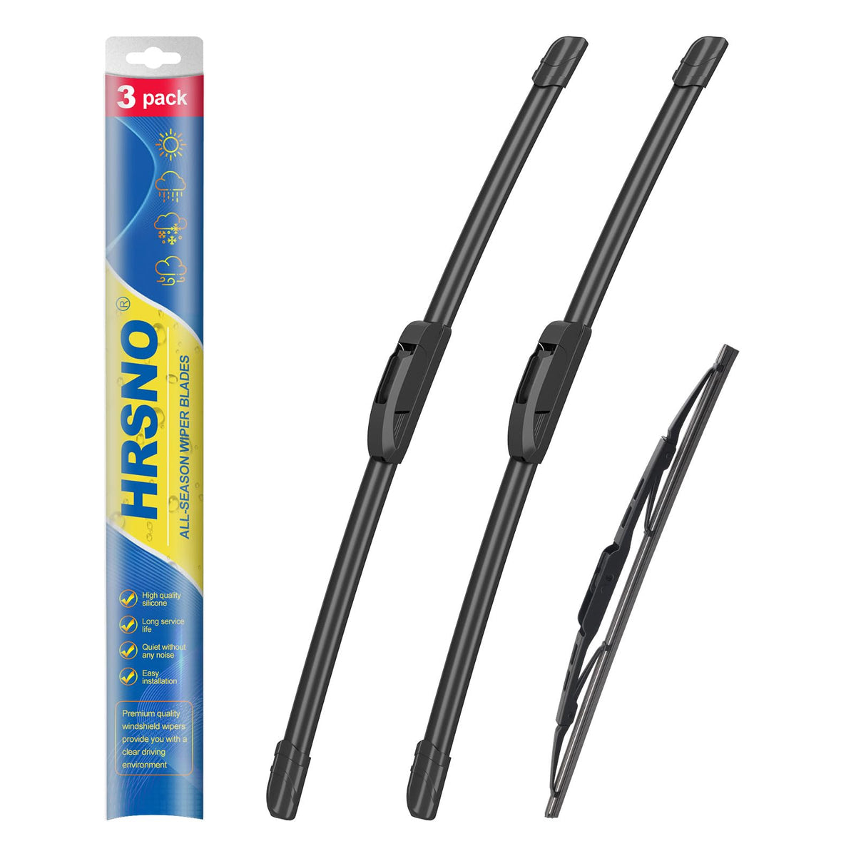Hrsno 19''+19'' Windshield Wipers With 10'' Rear Wiper Blade Sets Automotive Replacement For Ford Escape 2001-2004,Easy For Inst