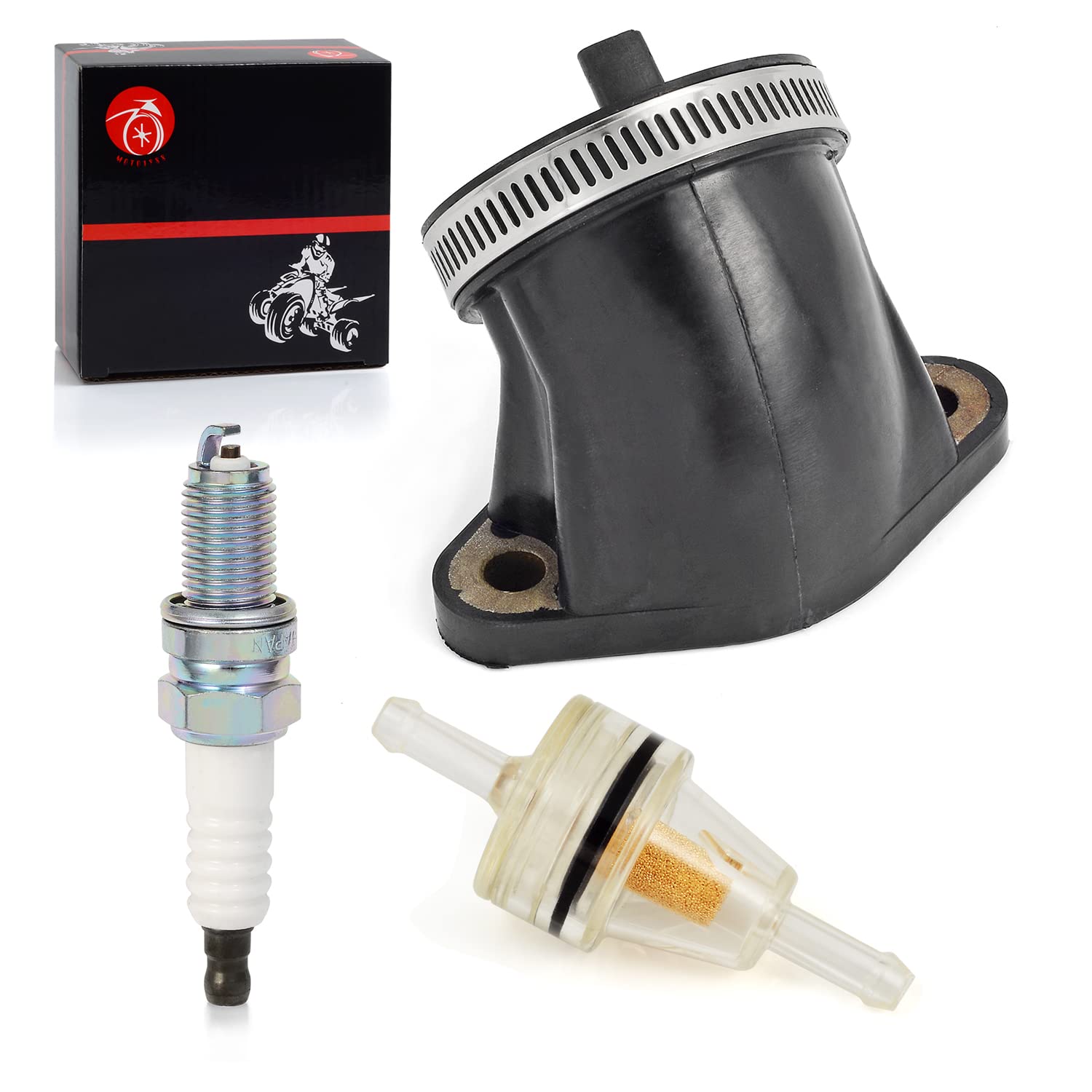 Carb Intake Manifold Boot Spark Plug For Polaris 2001-2013 Sportsman 500 Ho (No 6X6) 1997-2009 Scrambler 500 4X4 3085809