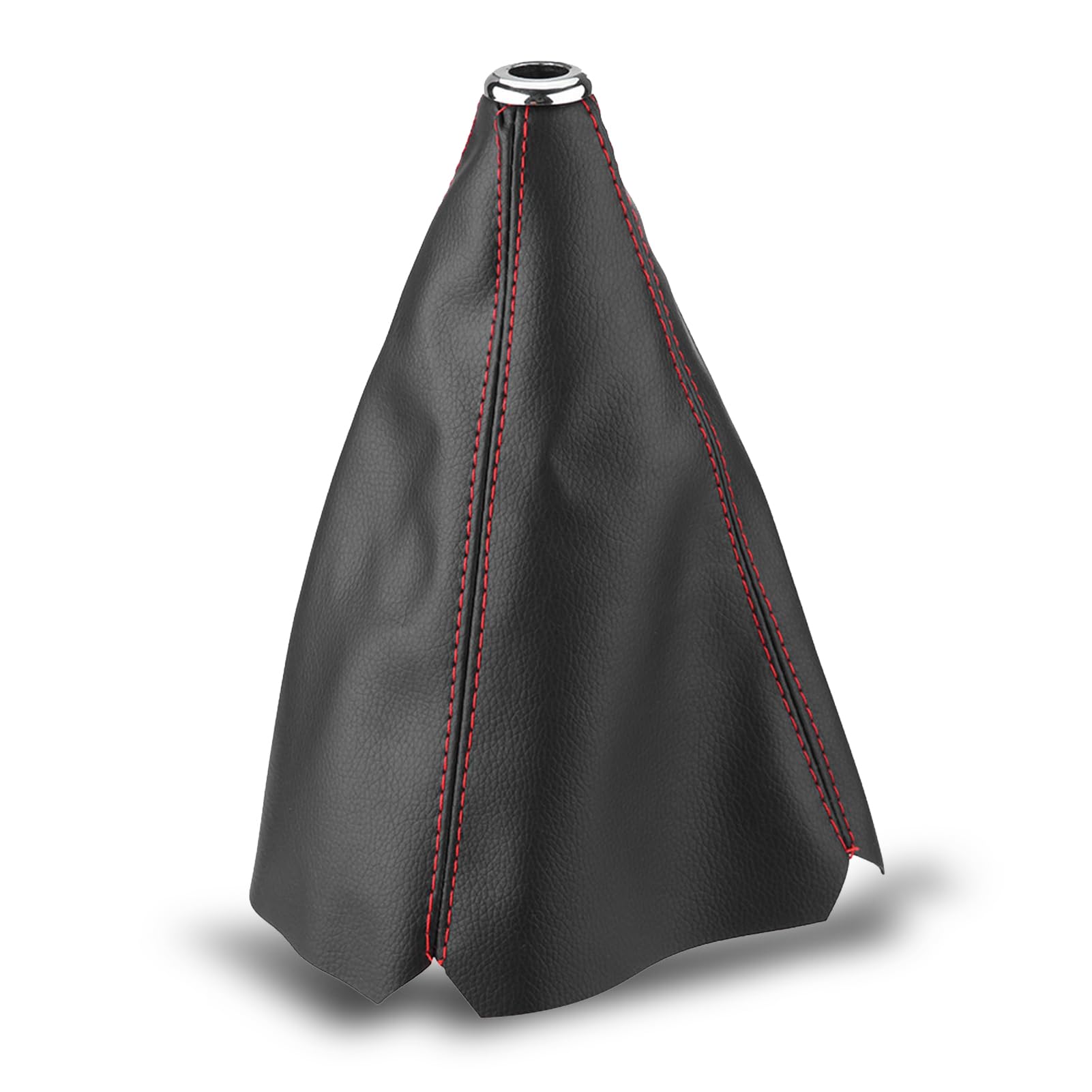 Shifter Boot Universal, PU Leather Shift Boot Retainer Stick Shift Sleeve Gear Shifter Boot Gear Gaiter Cover Black Bright Red S