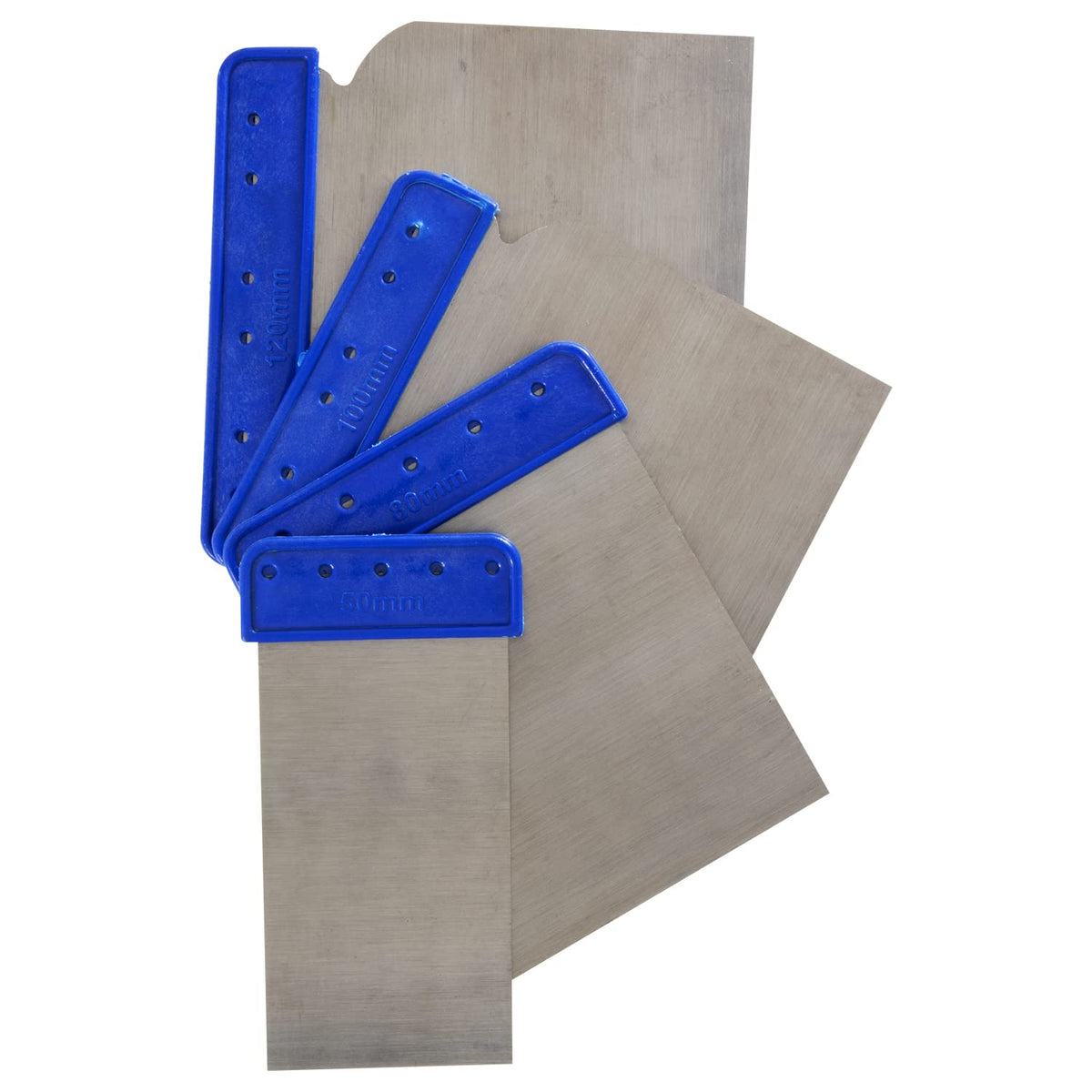 AES Industries 2'', 3'', 4'' and 4.5'' Metal Spreader Set for Body Filler and Glaze Application