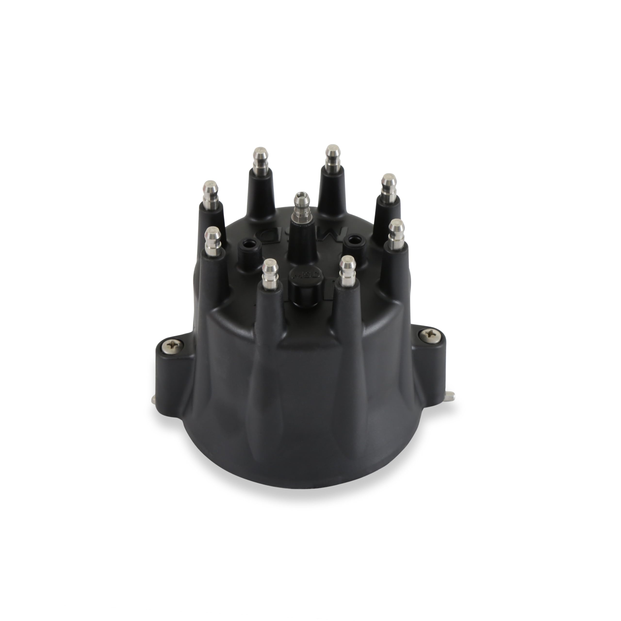 Msd 84333 Black, V8 Distributor Cap With Hei Terminals And Spark Plug Wire Retainer
