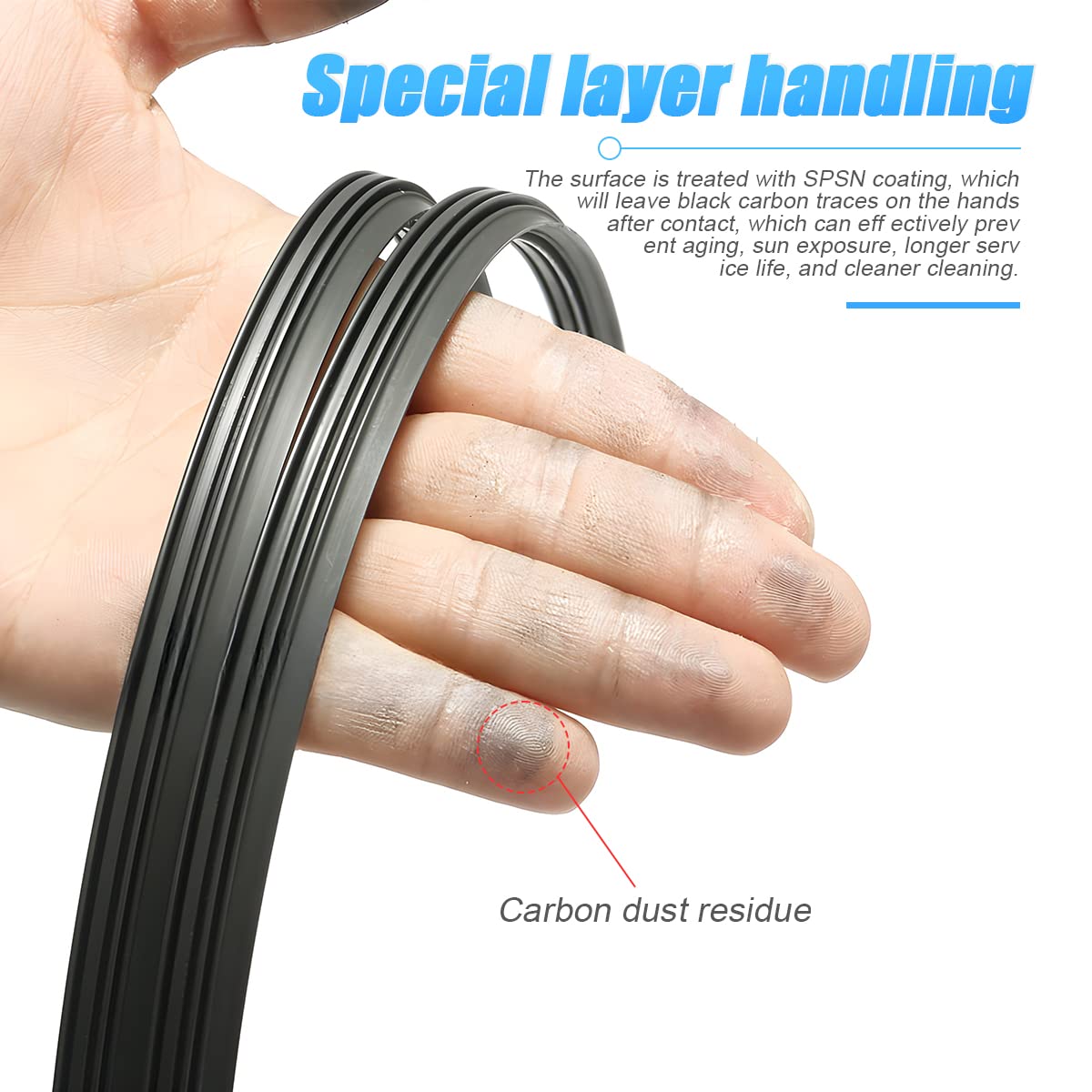 AUKEPO 22 Adjustable Windshield Wiper Blades Refills - Frameless Silicone Strips for Most Vehicles - Universal Auto Accessories