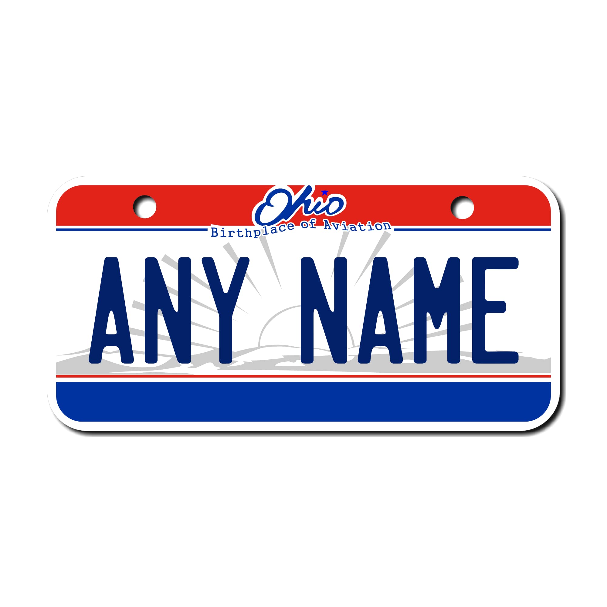 Teamlogo Personalized Ohio License Plate - Sizes For Kid 'S Bikes, Cars, Trucks, Cart, Key Rings Version 1 (3 X 6 Aluminum Licen