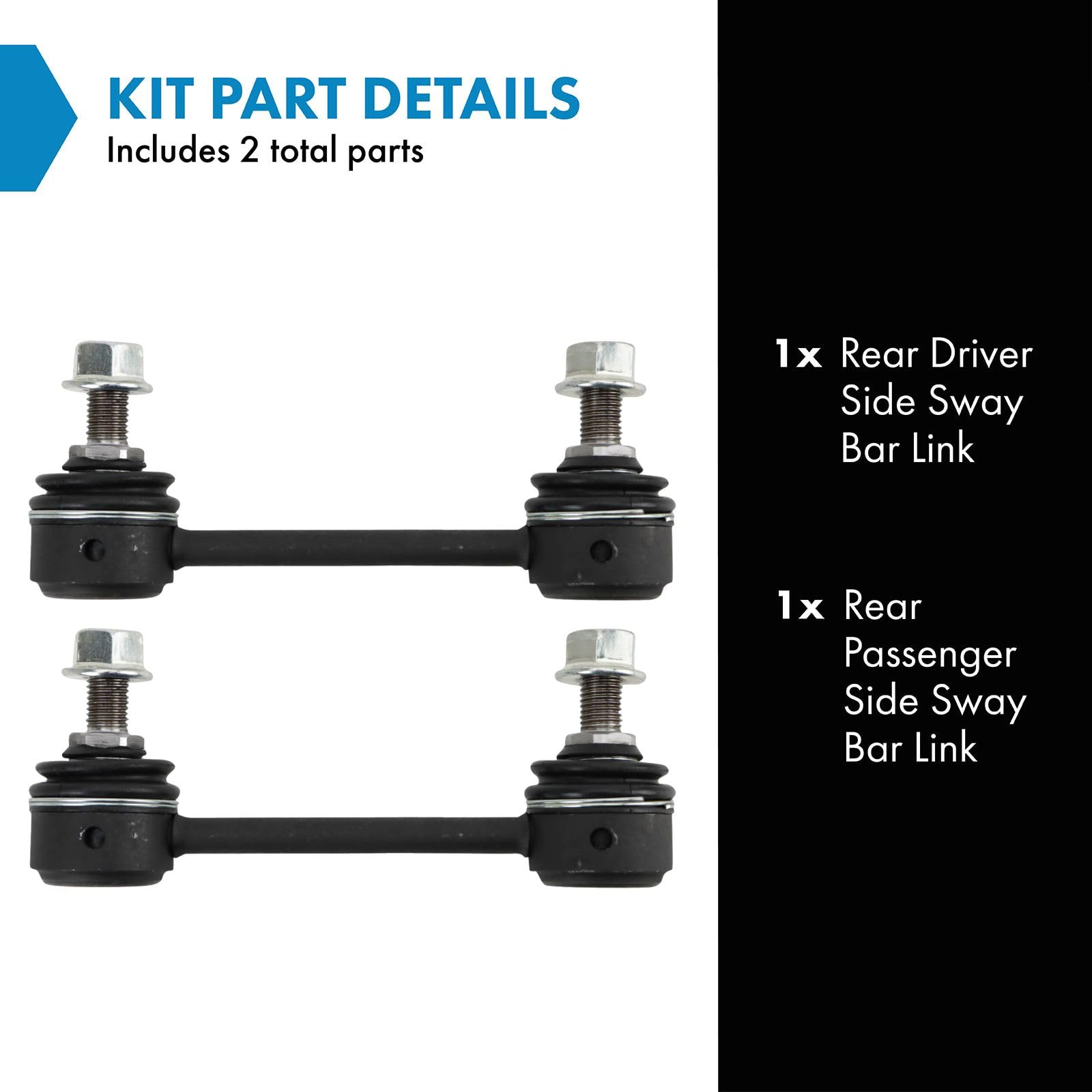 Trq Rear Sway Bar Stabilizer Link Set Compatible With 2010-2013 Ford Transit Connect