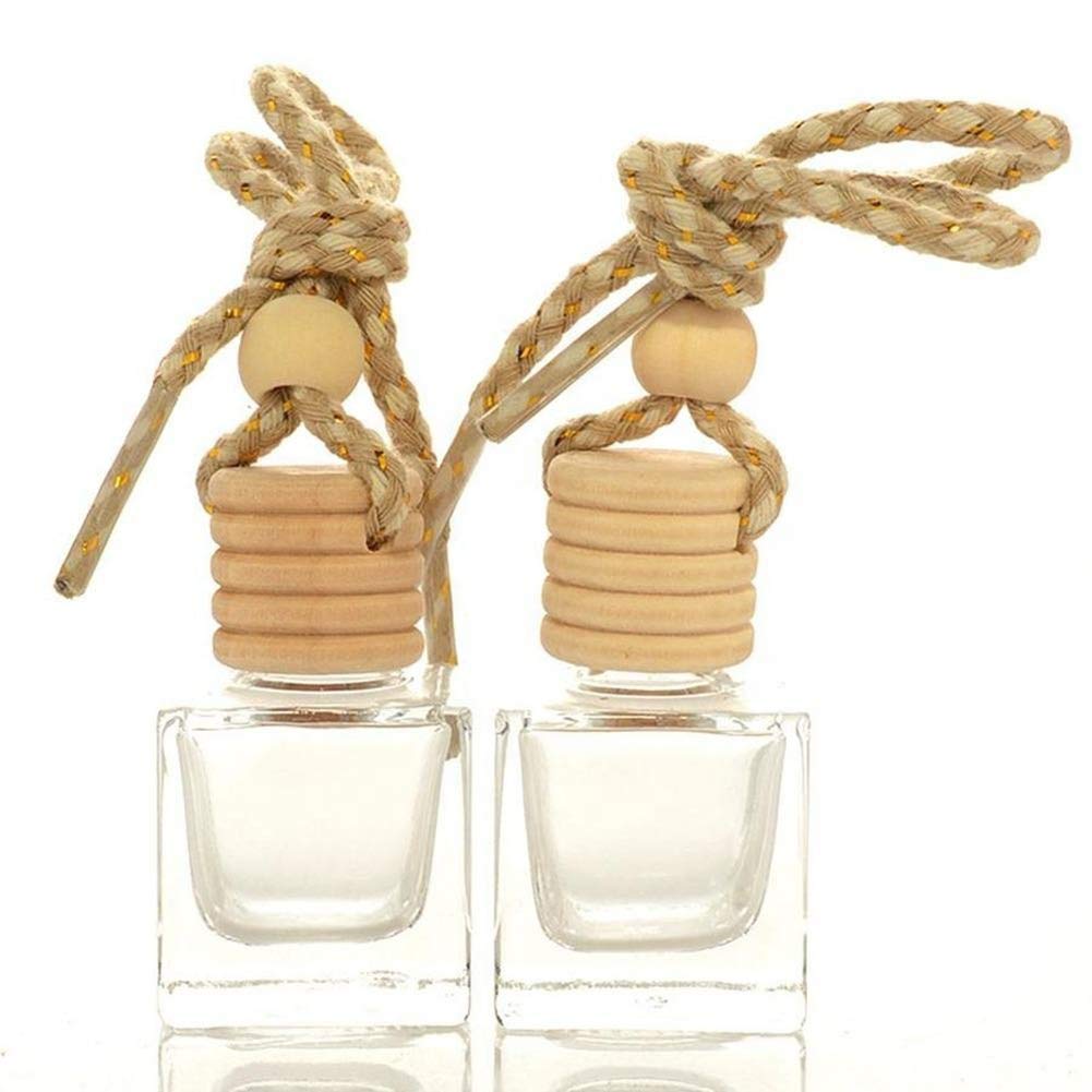 10 Packs Car Aromatherapy Diffuser Hanging Empty Glass Perfume Bottle Essential Oils Diffuser Bottles Automotive Interior Orname