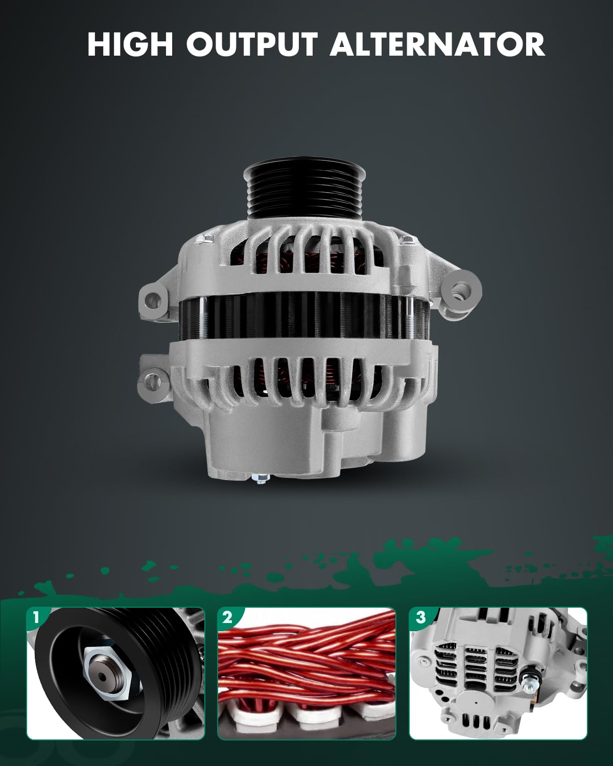 SCITOO Alternator Fits for Acura for RSX 2002-2006,for Honda for CR-V 2002-2006 - 12V 90 Amp CW 7-Groove Pulley, Replace OE 1396