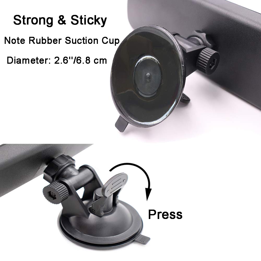 Anti-Glare Rear View Mirror,Lecamebor Blue Hd Universal Car Interior Rear View Mirror With Adjustable Suction Cup (360 Adjustabl