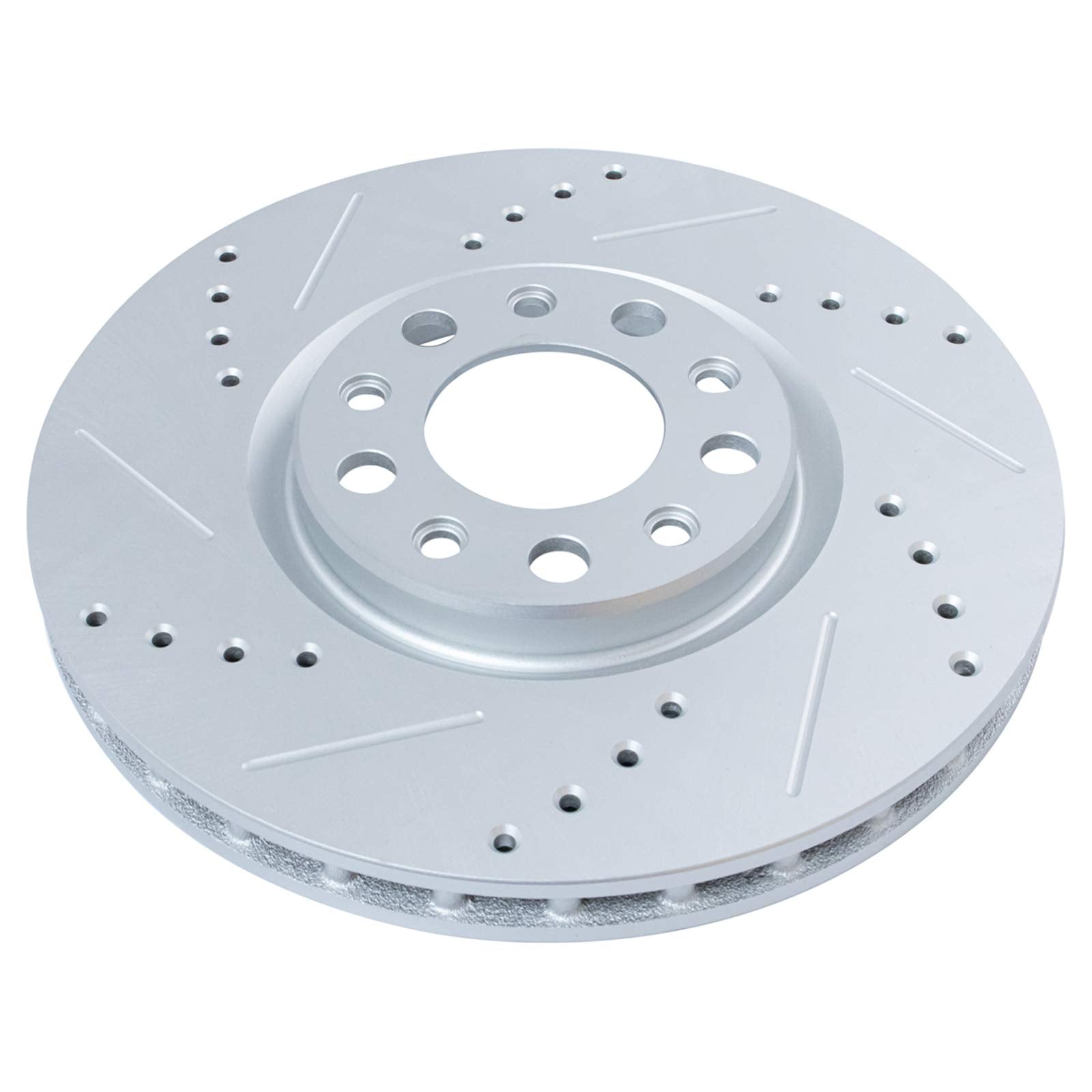 Trq Front Performance Brake Rotor Drilled Slotted Lh Driver Side Or Rh Passenger Side Pair Set For 2015-2017 200/2016-2018 500X