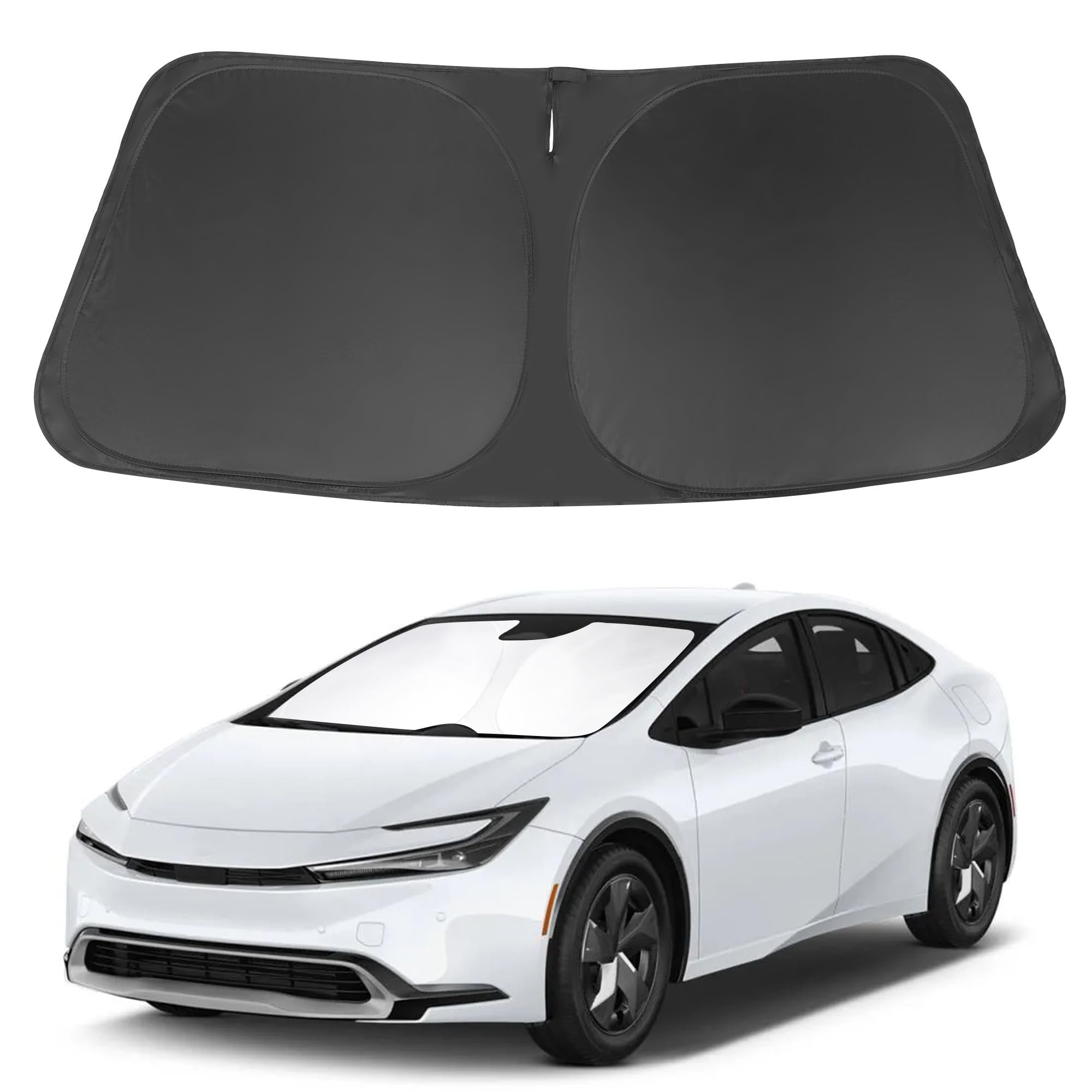 Windshield Sun Shade Custom Fit 2010-2015 Toyota Prius Hatchback Accessories(Not For Prius C Or Prius V) Sunshade Foldable Sun V
