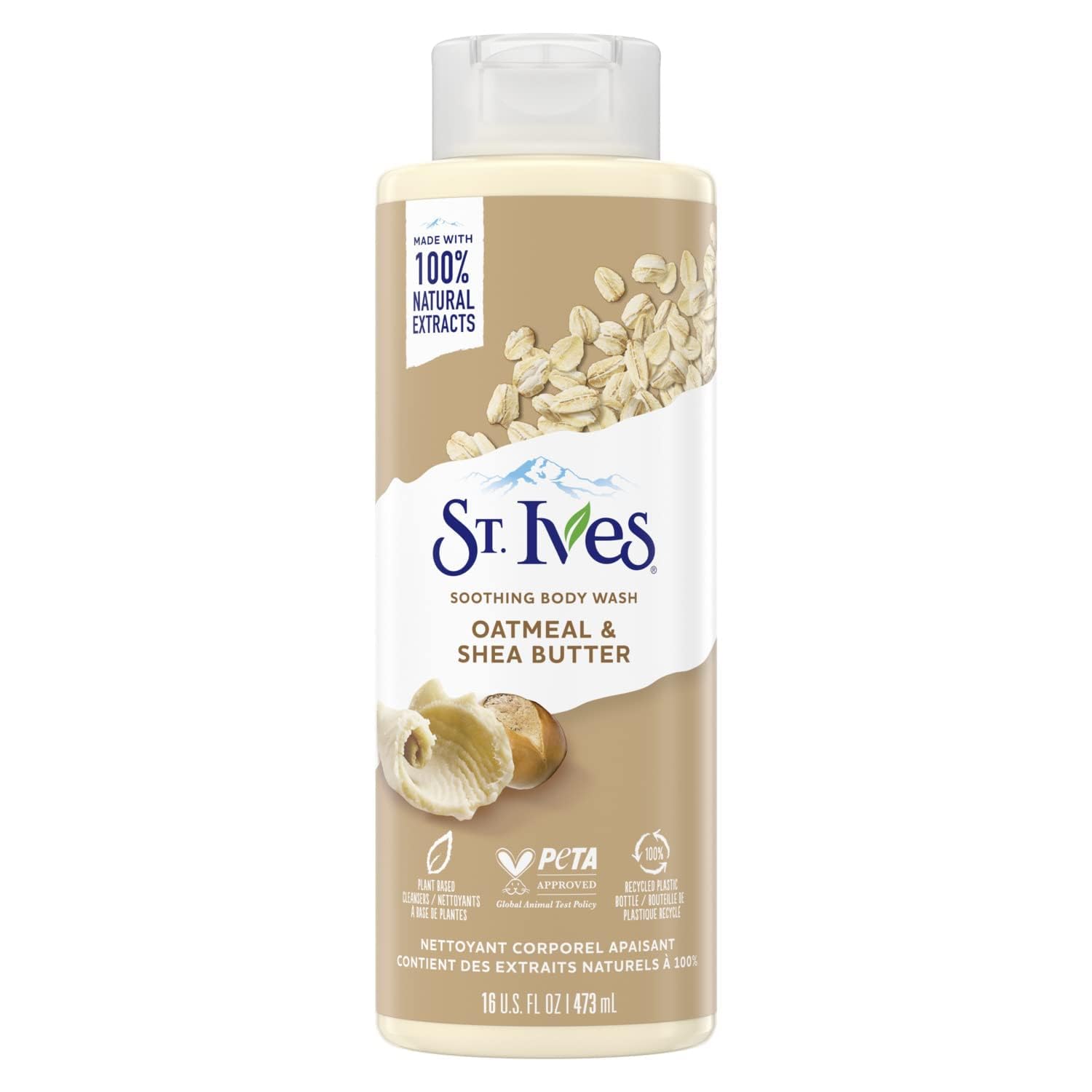 St. Ives Body Wash - Soothing Moisturizing Cleanser with Oatmeal & Shea Butter  Natural Body Wash for Sensitive Skin Made with Plant-Based Cleansers and 100% Natural Extracts  16 Ounces-New