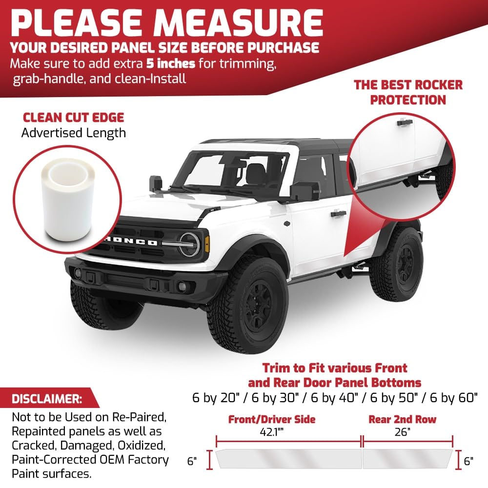 [Armor Up] 6''X120'' Bulk Roll Clear Paint Protection Film For Cars, Trucks - 8-Mil Tpu Automotive Protector Wrap For Bumper, He