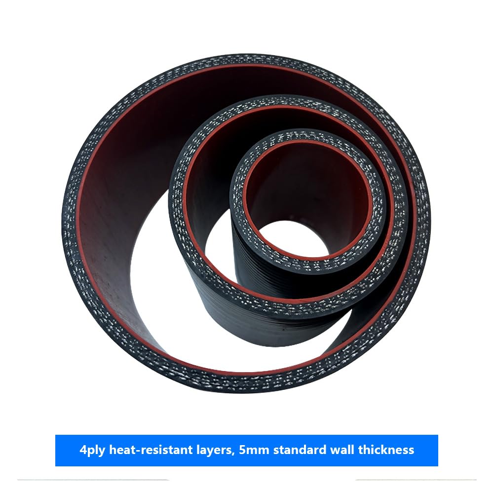 3.0' Id Straight Silicone Hose Coupler With 2 Ss304 Worm Clamps, High Temp 4-Ply Reinforced 5Mm Wall 3.0' Length(Qty 1) For Pipes Connecting…