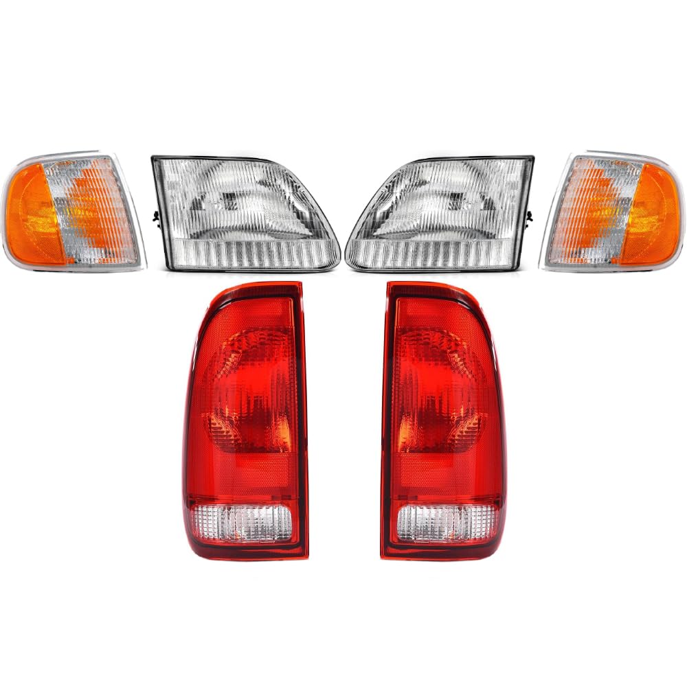 EPIC LIGHTING OE Spec-B Halogen Replacement Headlights Signal Tail Lights Compatible with FORD 97-03 F-150 97-99 F-250-6-Piece C