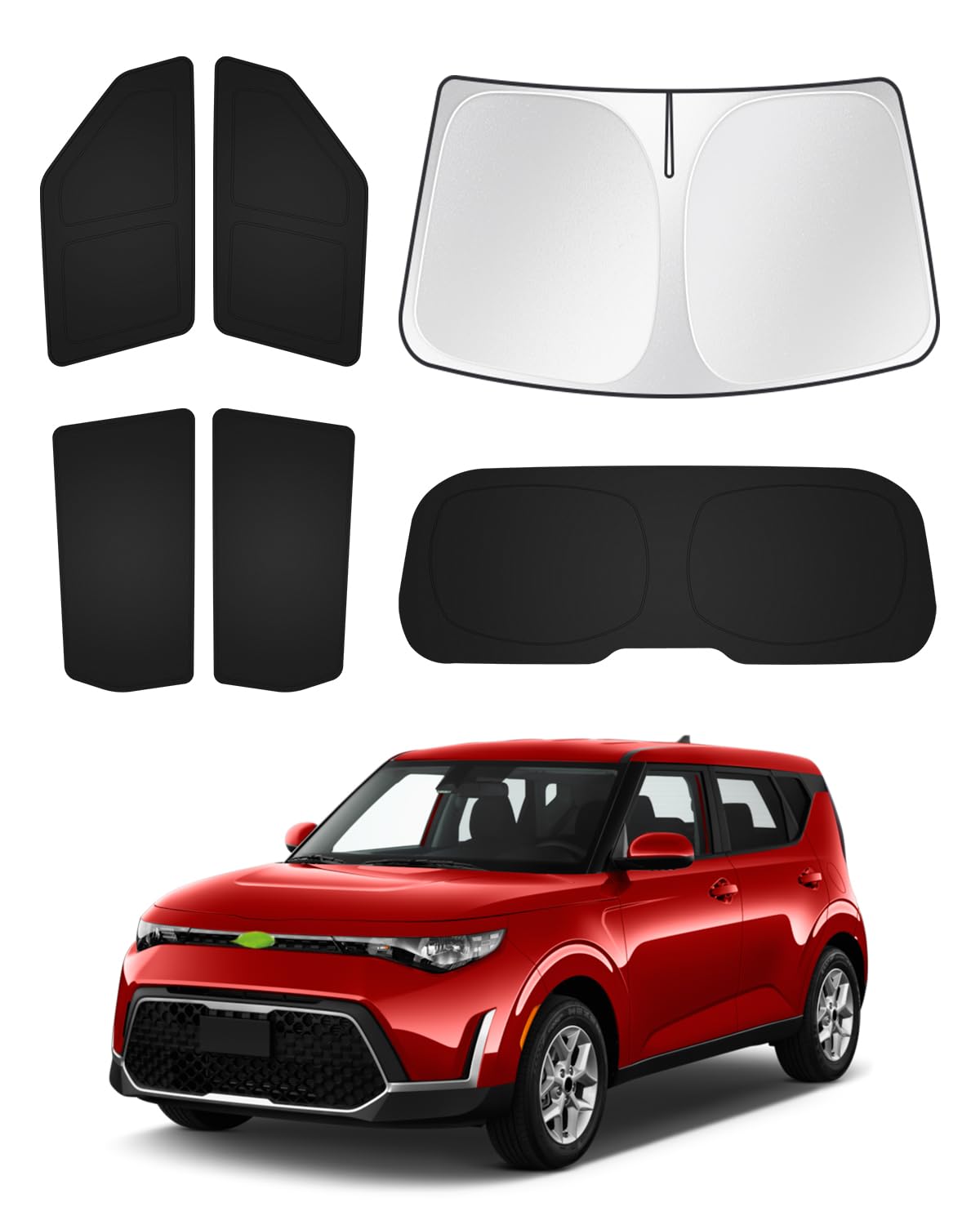 Canvcle Sunshades For Kia Soul 2020-2024 2025 Accessories Windshield Sun Shade Side Rear Window Shade Cover Sun Visor Shield Pri