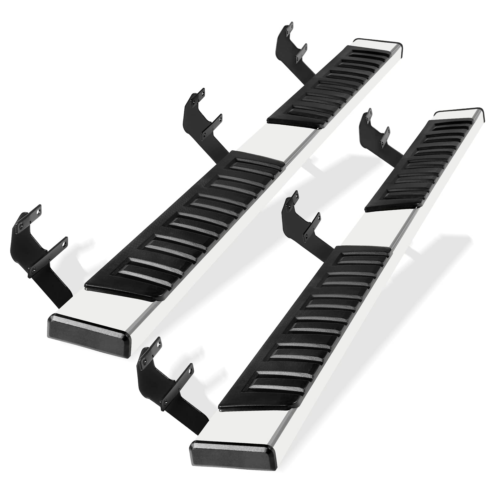 PZ 6'' Running Boards for 2015-2024 Ford F-150 SuperCrew Cab 4-Door 2017-2024 Ford F250 F350 Super Duty Crew Cab Mirror Stainles