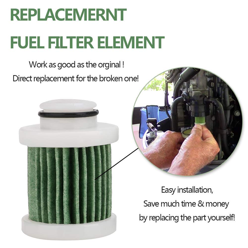 Xislet 2PCS Primary Fuel Filter Element Compatible with Yamaha F40A F50/T50 F60/T60 F70 F90 F115 Outboard # 6D8-WS24A-00-00 (200