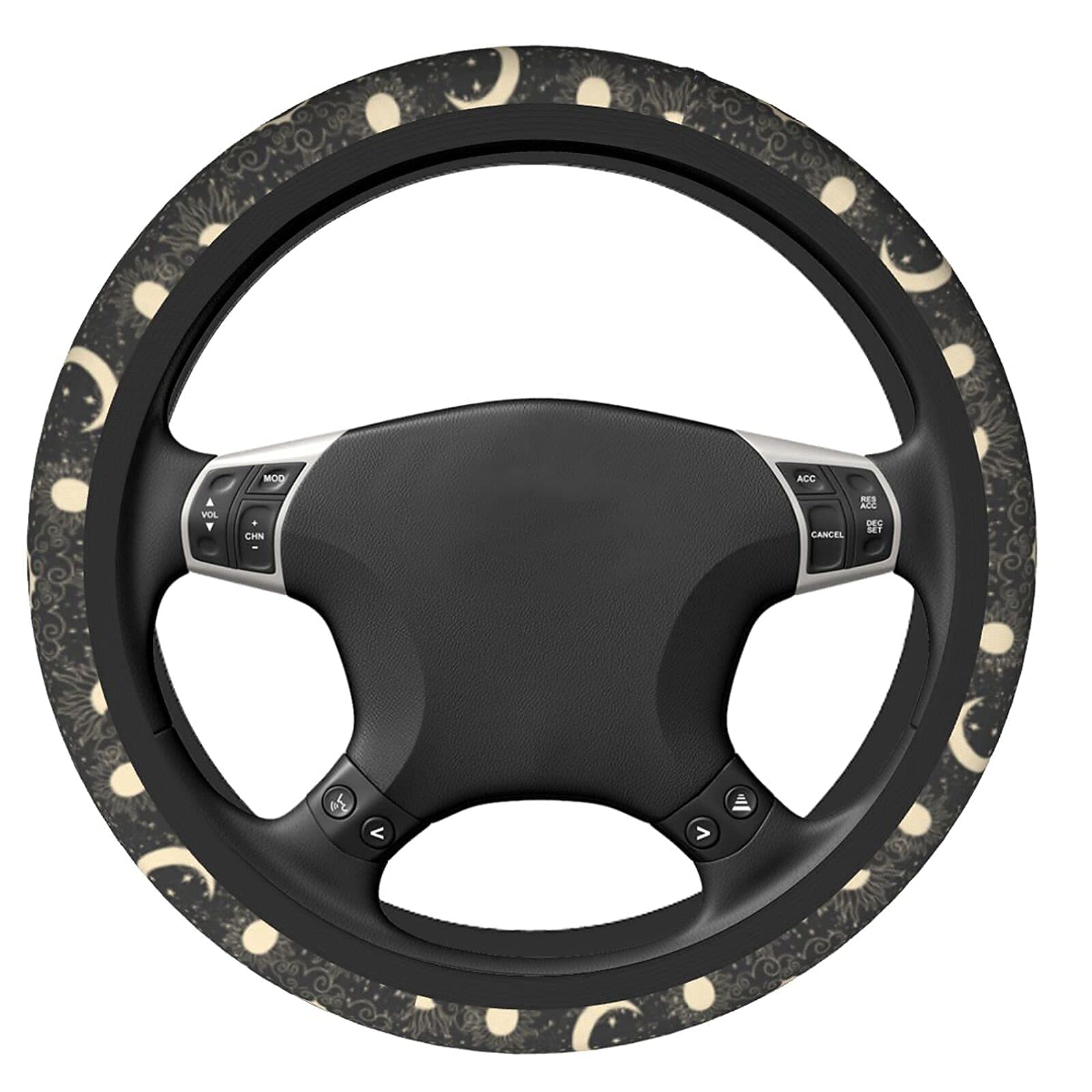 Sun And Moon Steering Wheel Covers Non Slip Neoprene Space Wheel Protector Universal 15 Inch For Men Women