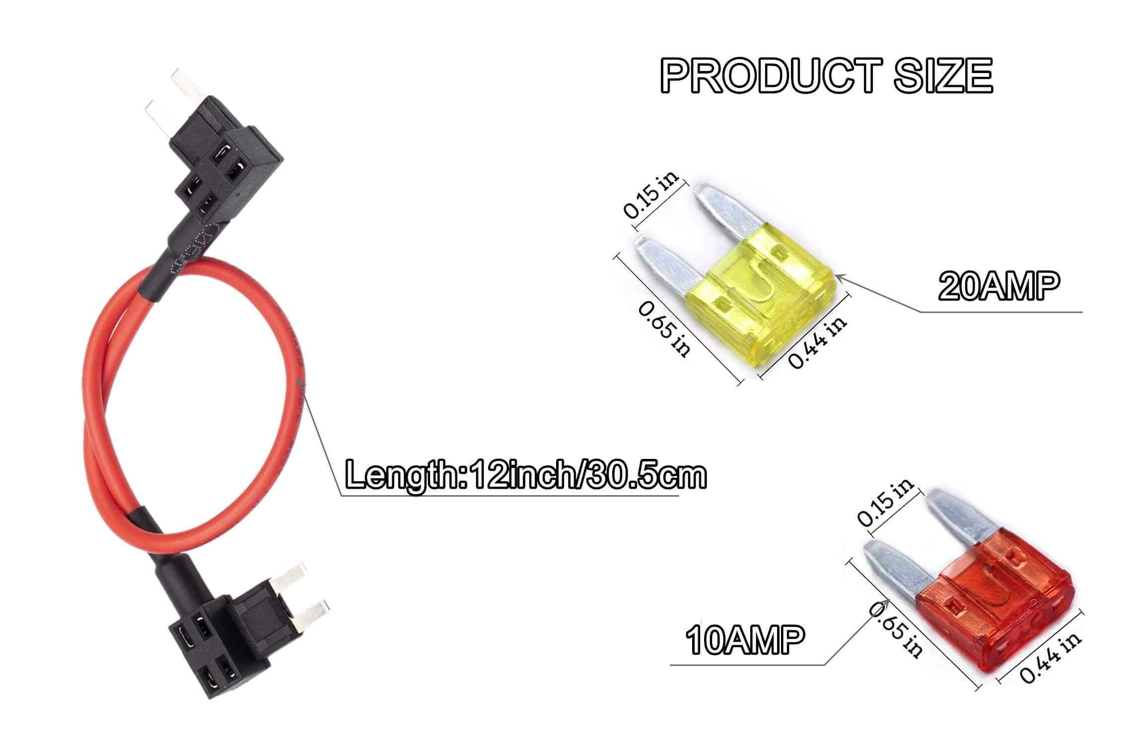 Tipm Bypass Cable, Fuse Holder Fuse Adapter,Repair Fuel Pump Relay Bypass Cable Compatible With Dodge Ram 1500 2500 3500 Jeep Chrysler Vw 2007-2016, 14Awg Wire/20Amps Replace Cbwpr091Aa