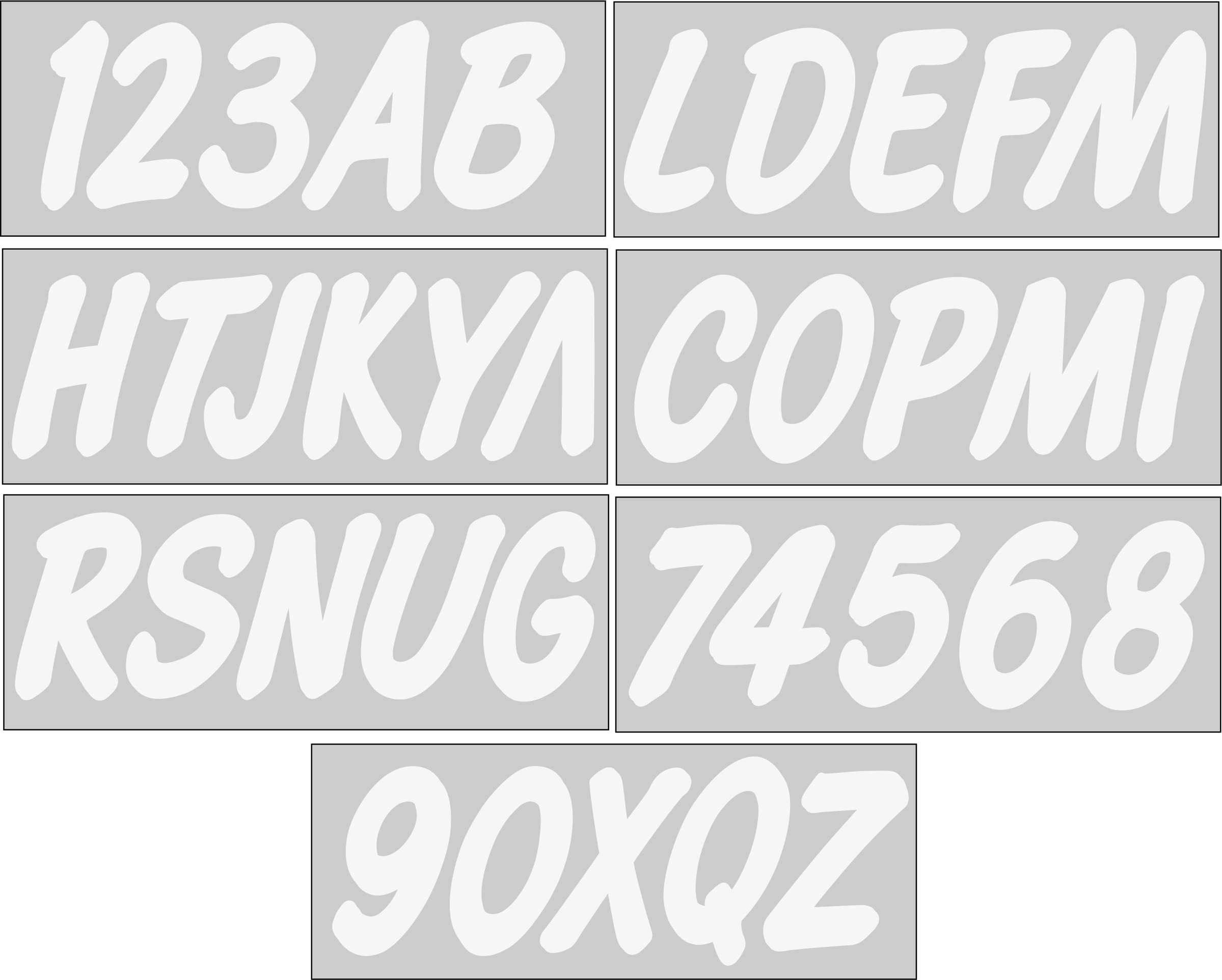 Hardline Products Series 400 Factory Matched 3-Inch Boat & Pwc Registration Number Kit, Solid White