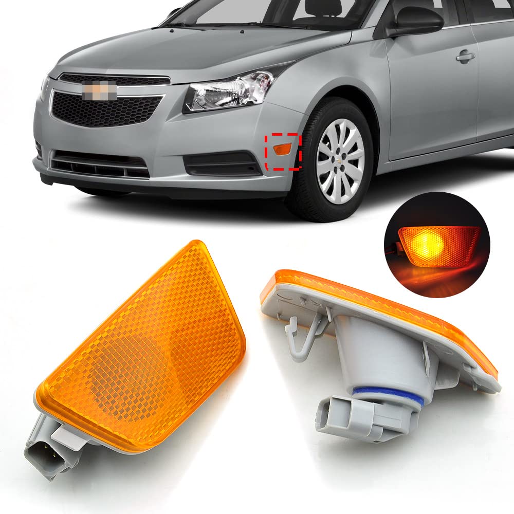 Cnpapc Front Bumper Park Signal Side Marker Light Assembly For Chevy Cruze 2011 2012 2013 2014 2015 Dot Certified Gm2551198N 423