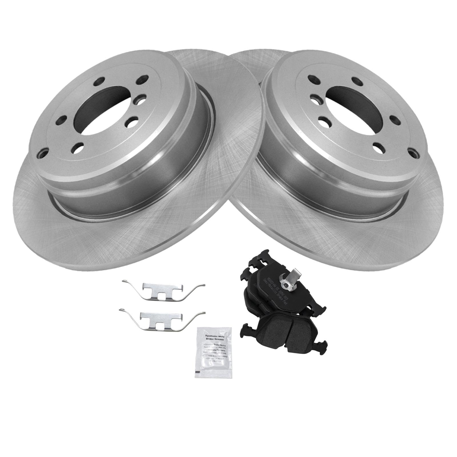 Trq Rear Brake Pad & Rotor Kit Brake Pads Brake Rotor Semi-Metallic Compatible With 2003-2005 Land Rover Range Rover