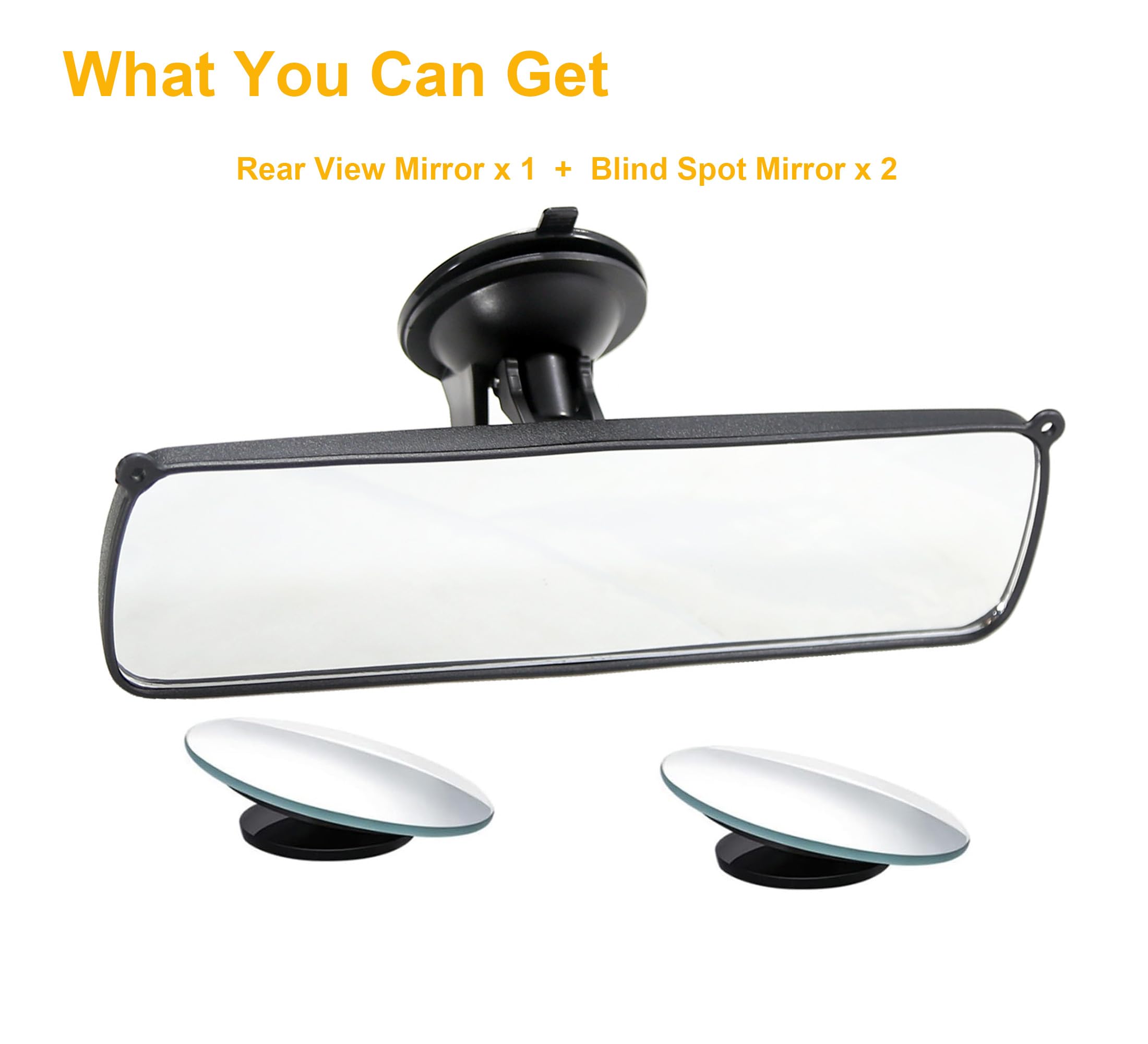 Rear View Mirror, 9.8 '' Universal Rearview Mirror, Car Interior Rear View Mirror With Adjustable Suction Cup, Car Inside Mirror
