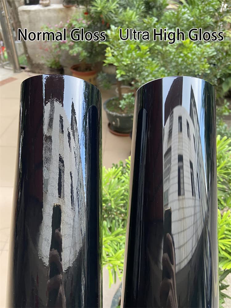 Lzlrun Ultra Gloss Premium Vinyl Car Wrap Film Piano Black (Black, 1.65Ft X 5Ft)