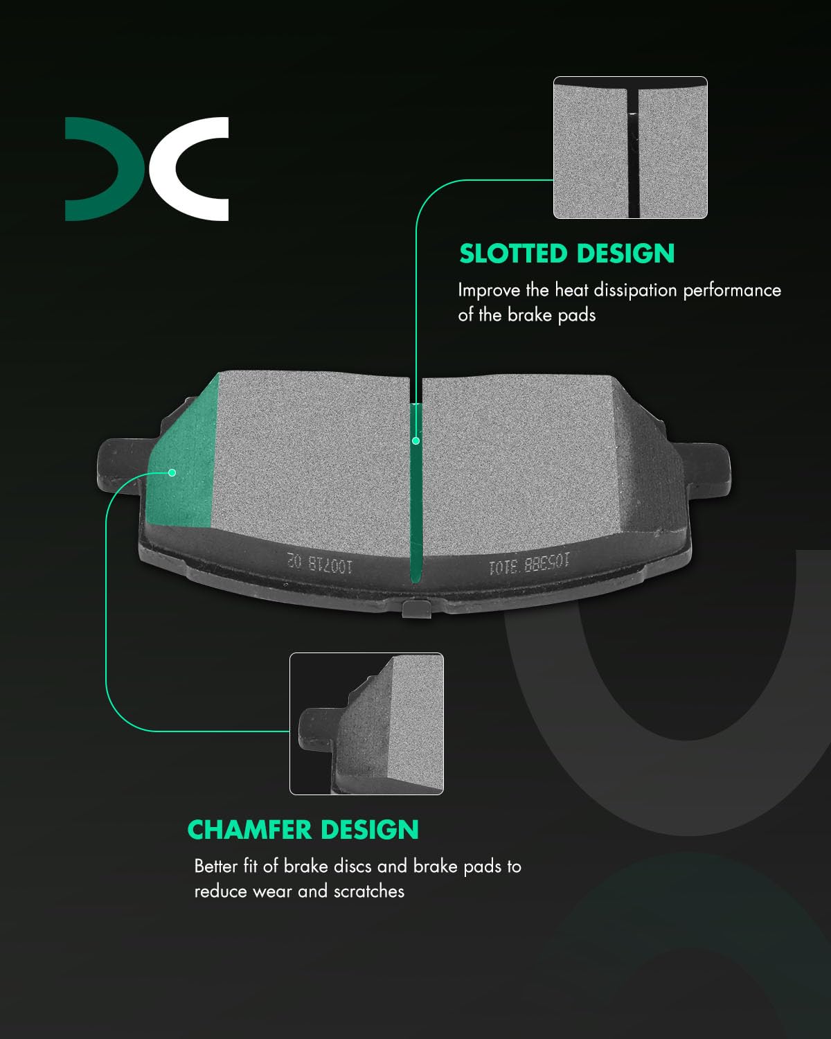 Scitoo D884 Front Semi-Metal Brake Pads Sets Fit For Toyota For Highlander 2001-2007