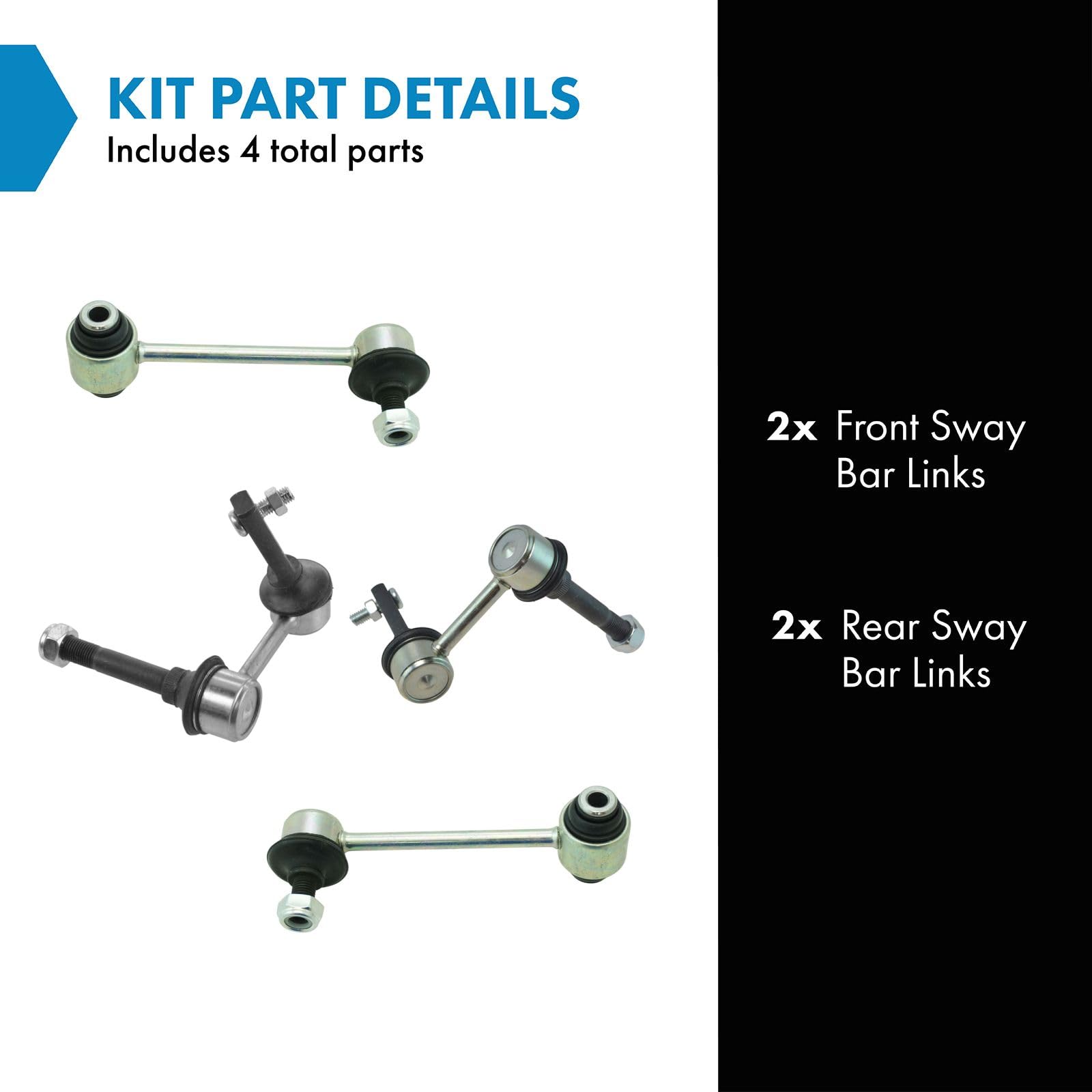 Trq Front & Rear Sway Bar Stabilizer Link Set Compatible With 1998-2005 Lexus Gs300 1998-2000 Gs400 2001-2005 Gs430 2002-2010 Sc