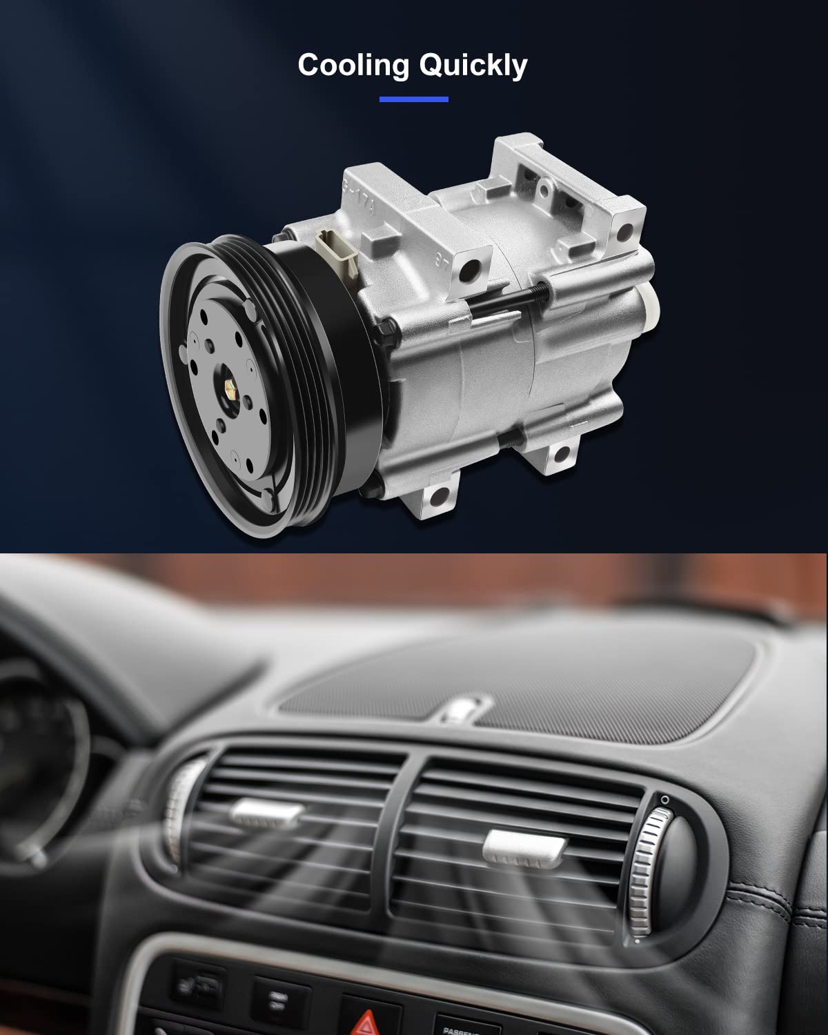 Eccpp Ac Compressor 1993-1998 Fit For Mercury Villager For Nissan Quest 3.0L