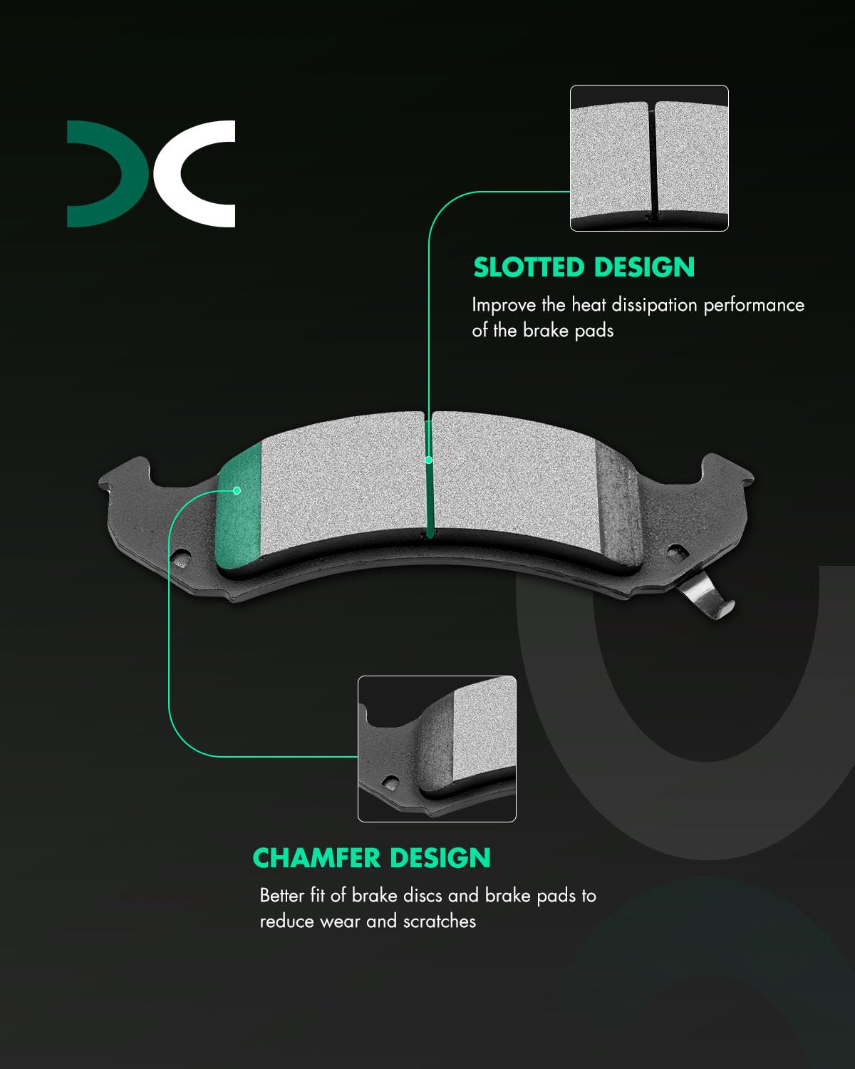 Scitoo D623 Ceramic Brake Pads Sets Front Fit For Buick 1994-1999,For Cadillac 1994-1996,For Chevrolet 1994-1997,For Oldsmobile