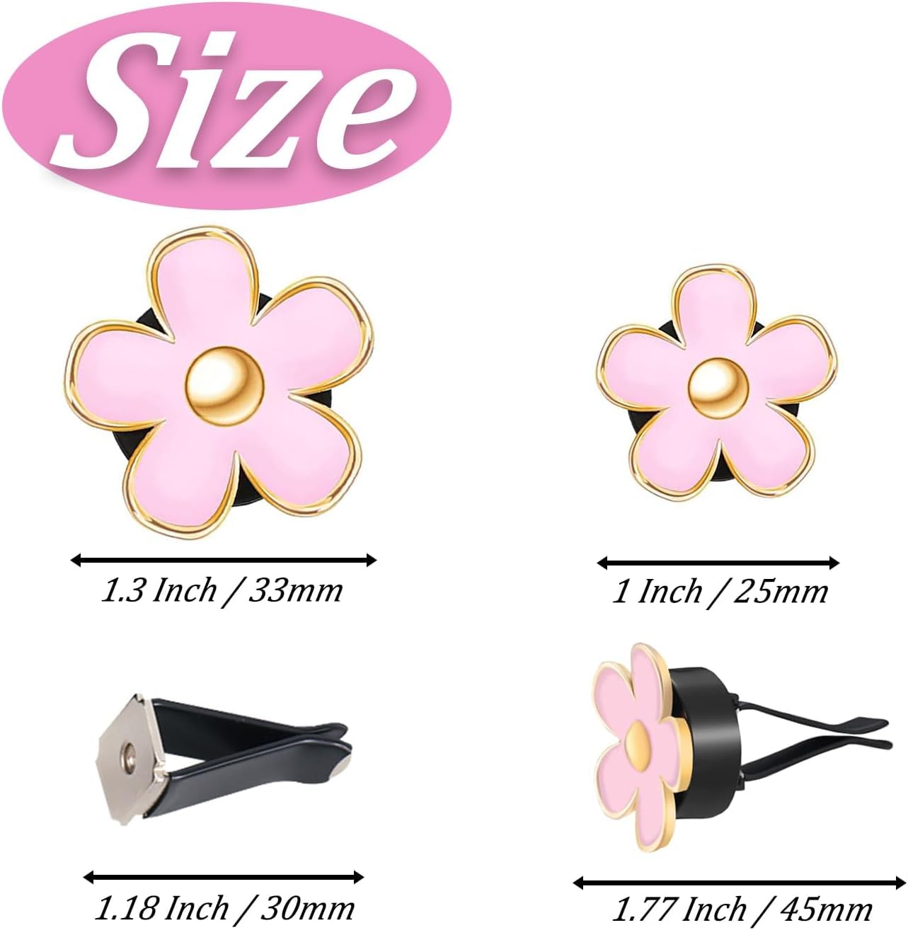 Obtanim 6 Pcs Car Air Vent Clips Colorful Daisy Flower Car Air Freshener Clip Air Conditioning Outlet Clip For Car Interior Deco