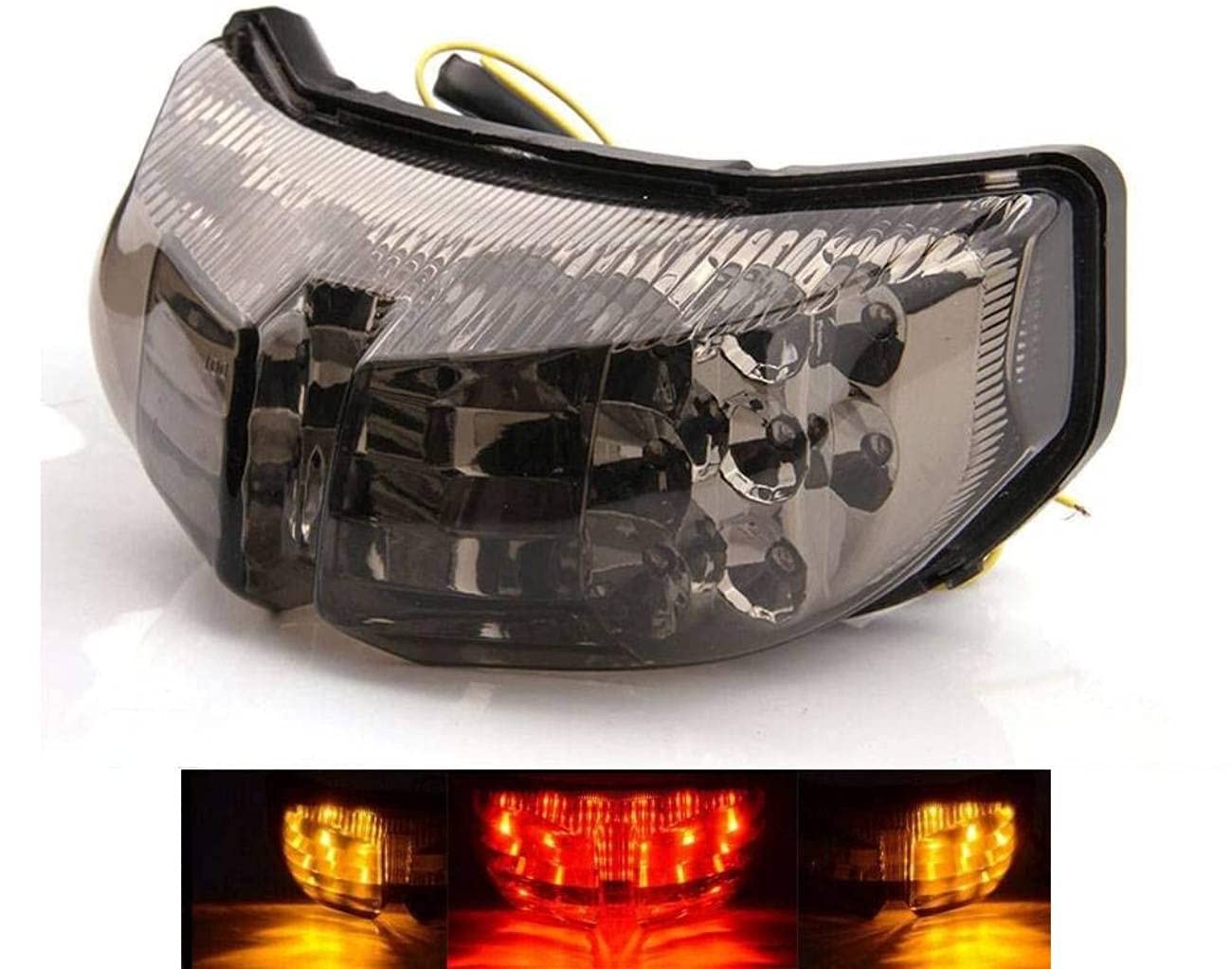 Mzs Motorcycle Tail Light, Led Integrated Turn Signal Blinker Smoke Compatible With Fz1 Fazer 2006-2015 / Fz8 2011-2013