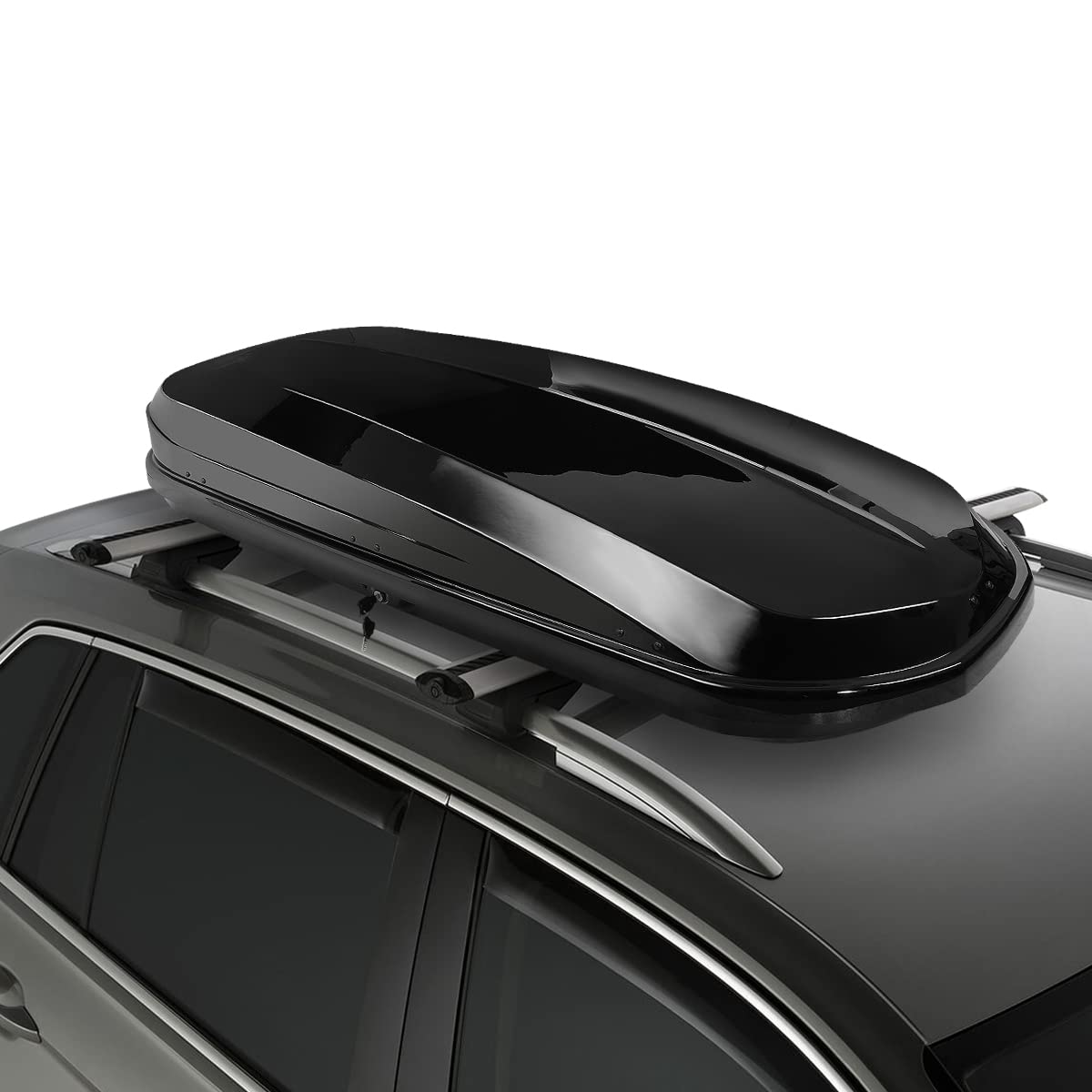 DNA MOTORING Extra Long XXL Rooftop Cargo Carrier Luggage Case Lockable Heavy Duty Roof Storage Box w/Lock+Keys, 110Lb Capacity,