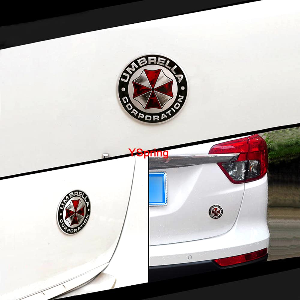 Hinscr Residen T Evi L Car Badge Decal 3D Umbrella Corporation Aluminum Alloy Circle Emblem Sticker For Car Motorcycle (Style A-1 Pcs)